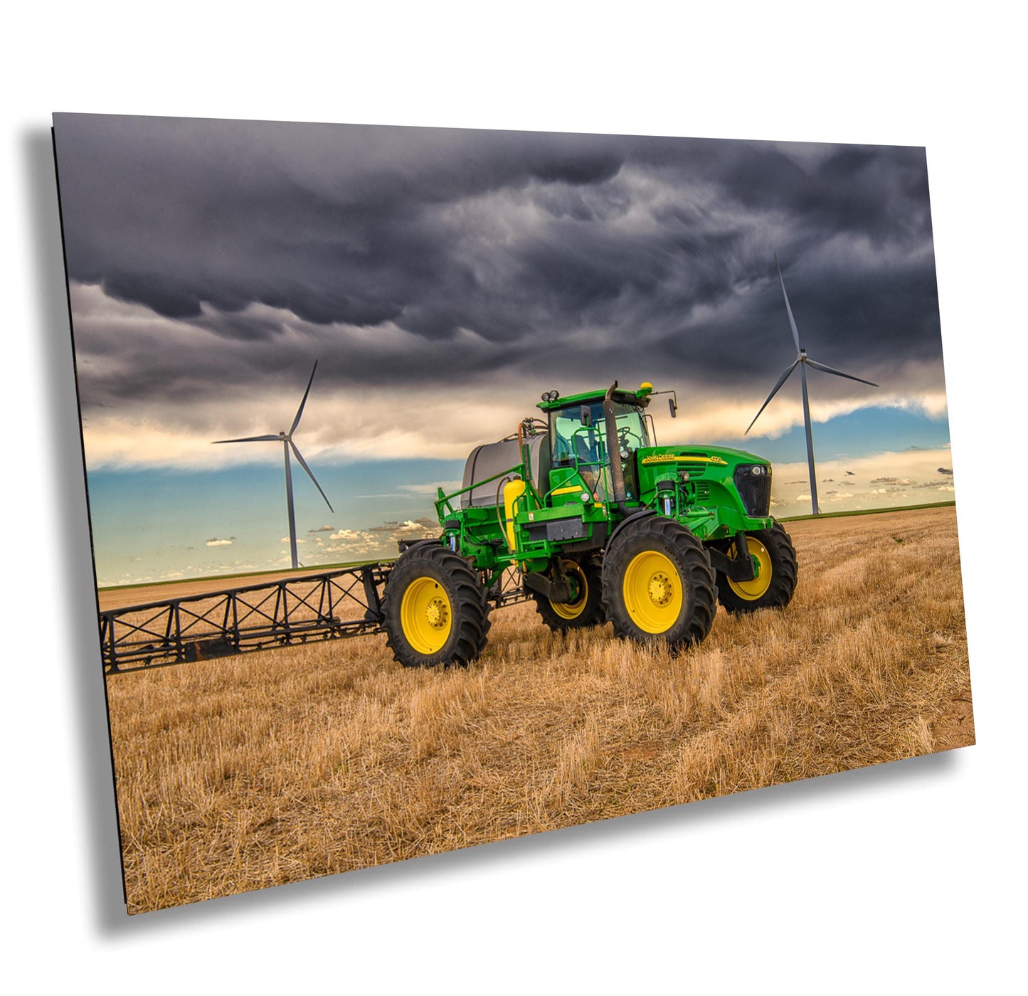 John Deere Tractor Wall Art - Dramatic Farm Landscape Print | Rustic Country Decor