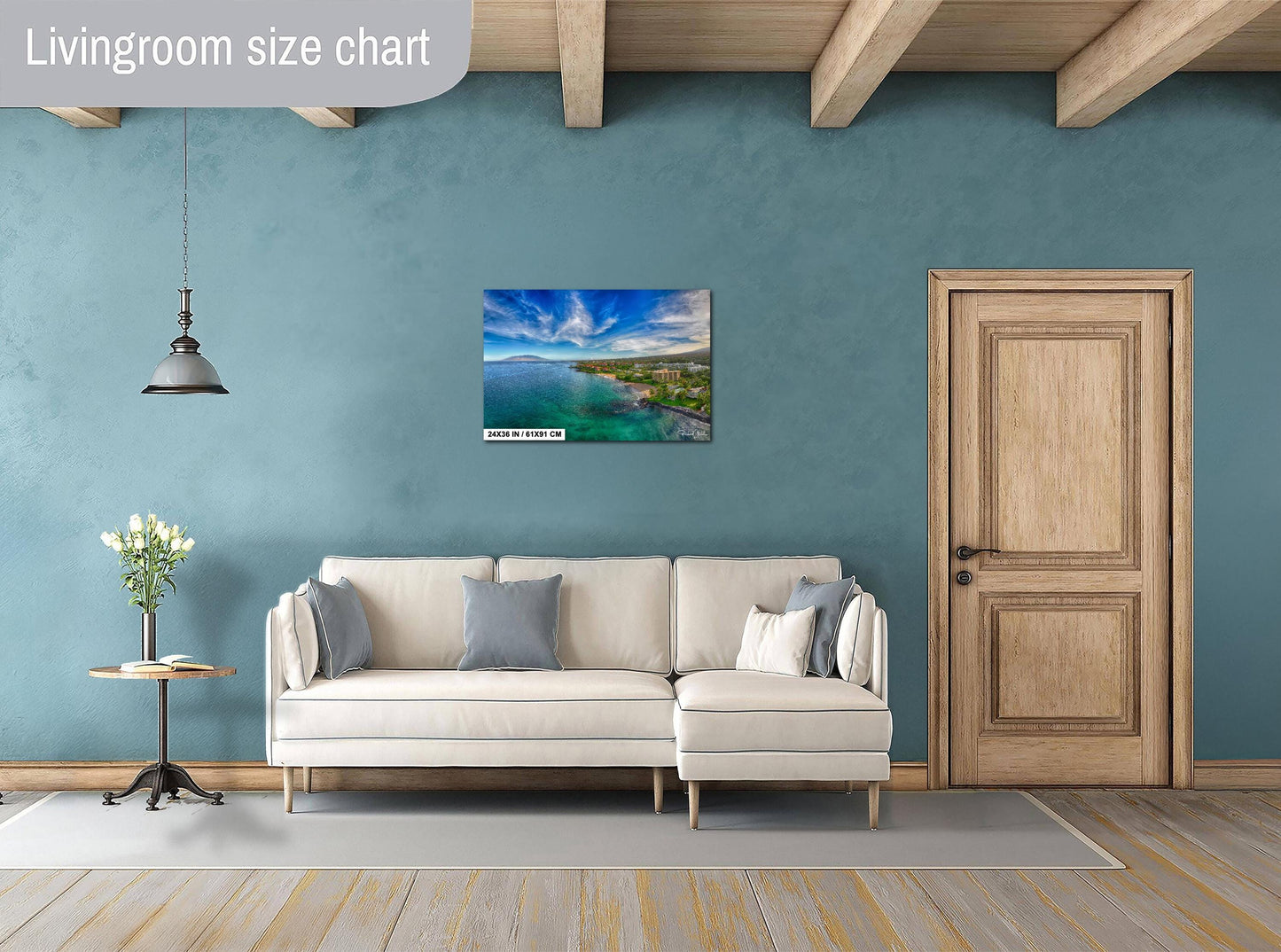 Maui Wall Art Metal Print – Wailea Photo Canvas | Tropical Palm Tree Wall Decor