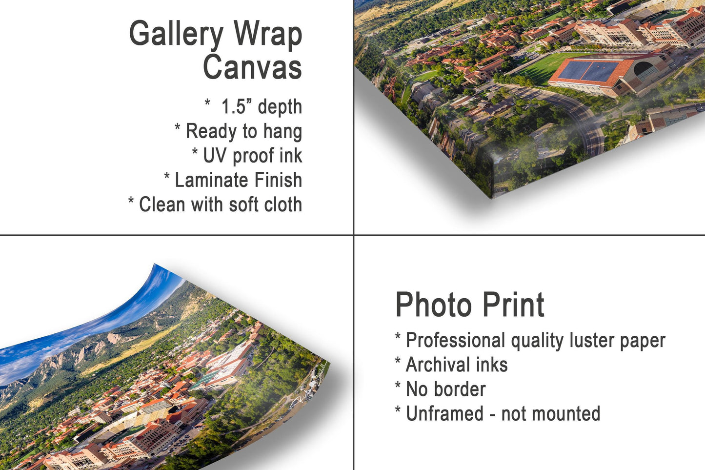 CU Boulder Wall Art - Folsom Field Print | Flatirons Landscape Art Canvas