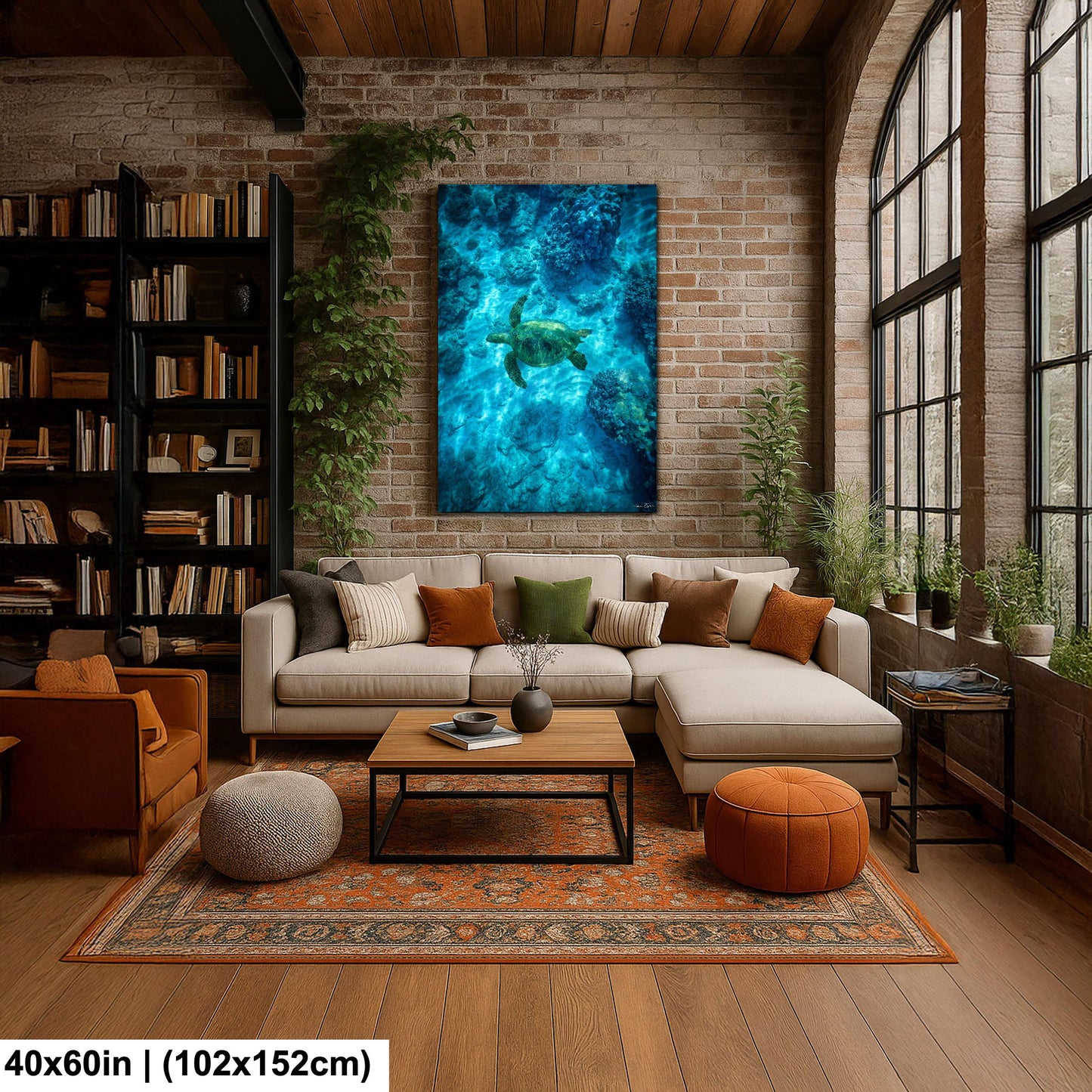 Sea Turtle Wall Art: Maui Ocean View - Tropical Coastal Decor