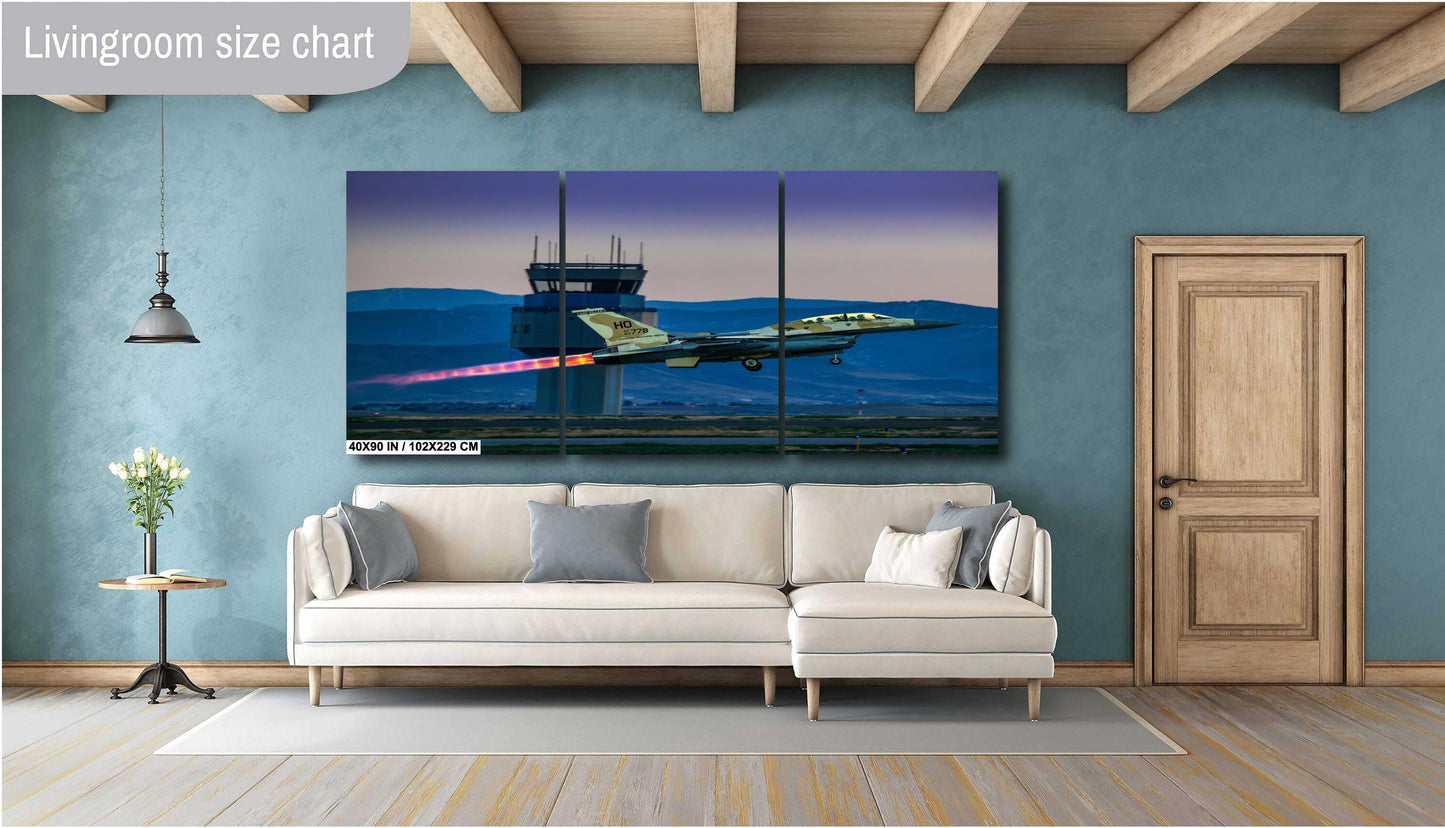 F-16 Wall Art – Fighter Jet Decor | Military Aircraft Art | Unique Home Artwork
