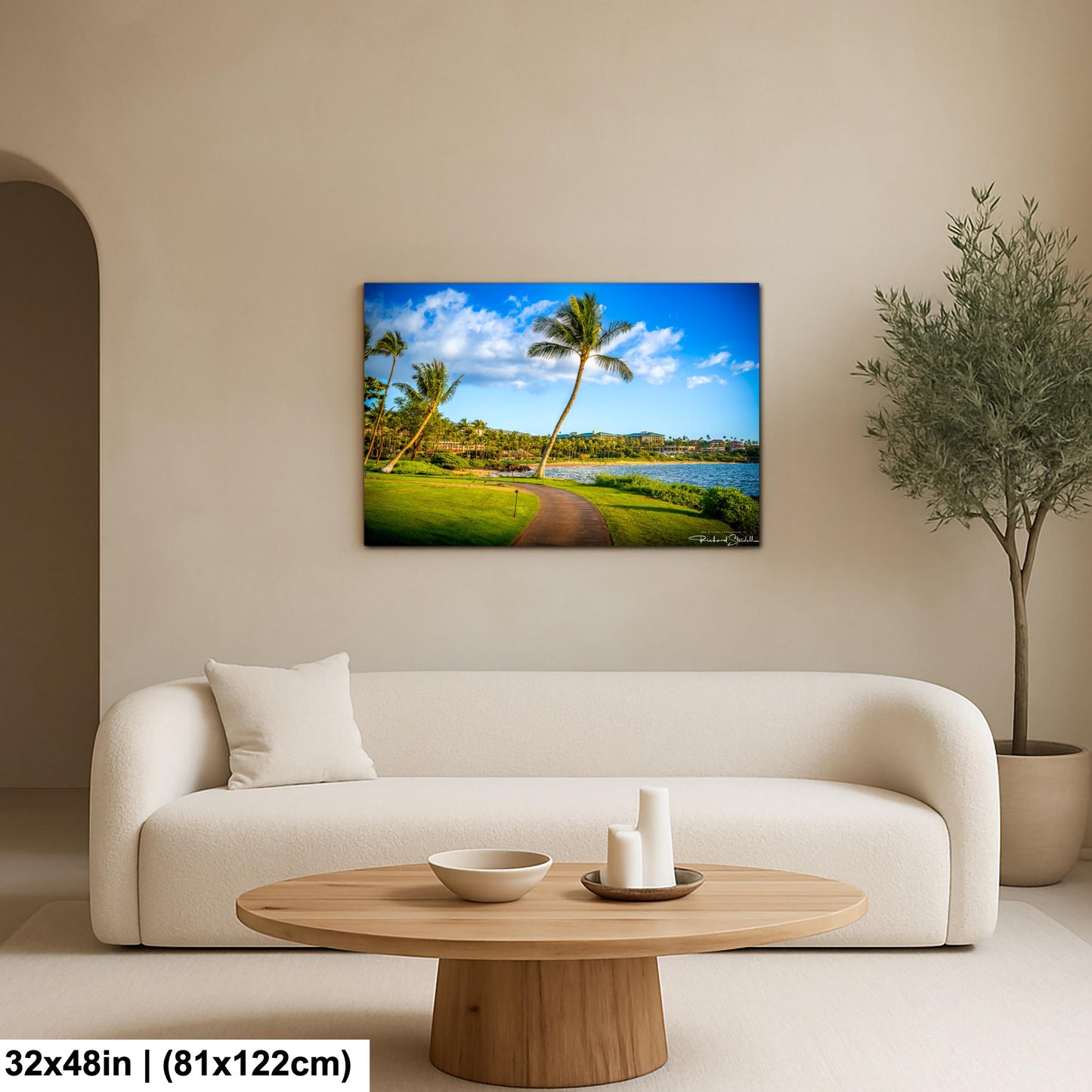 Wailea Walking Path Print - Tropical Island Wall Art | Premium Canvas Decor