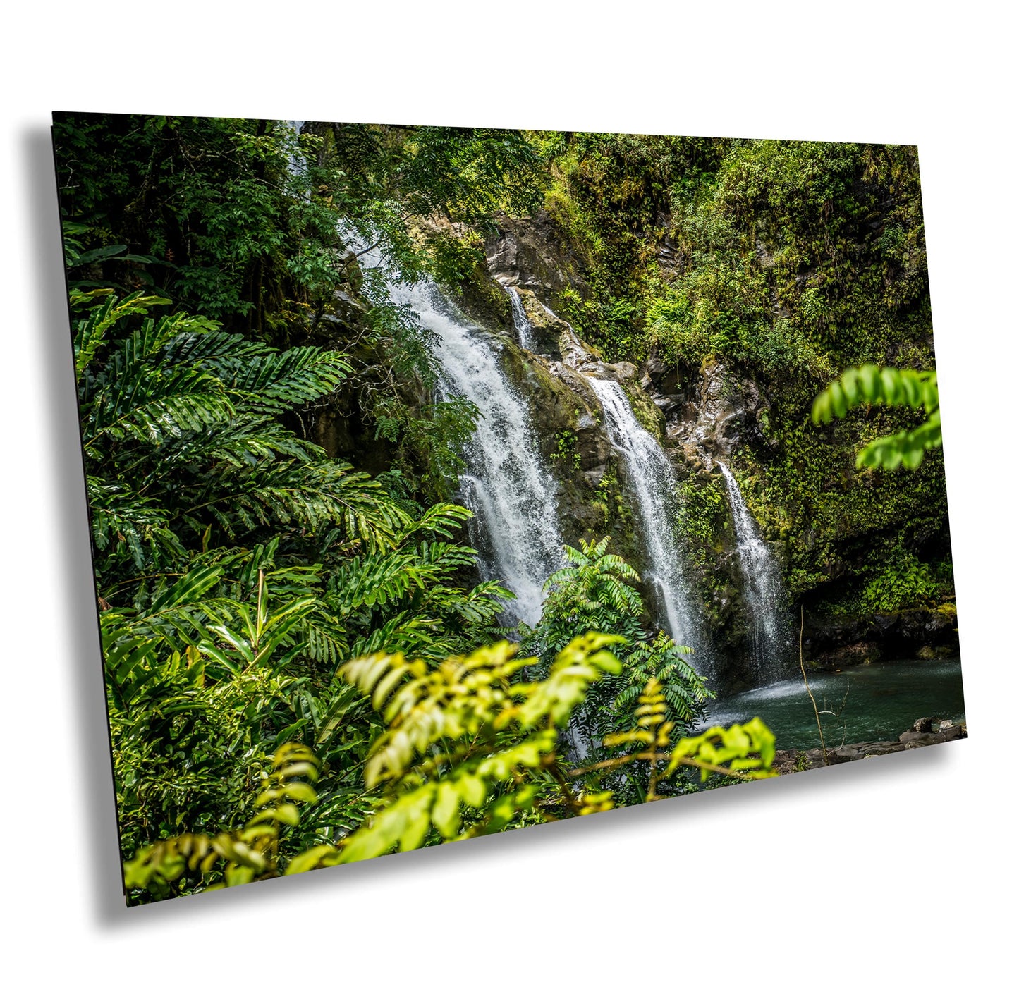 Maui Waterfall Wall Art – Hawaiian Tropical Print | Ready To Hang Canvas, Acrylic