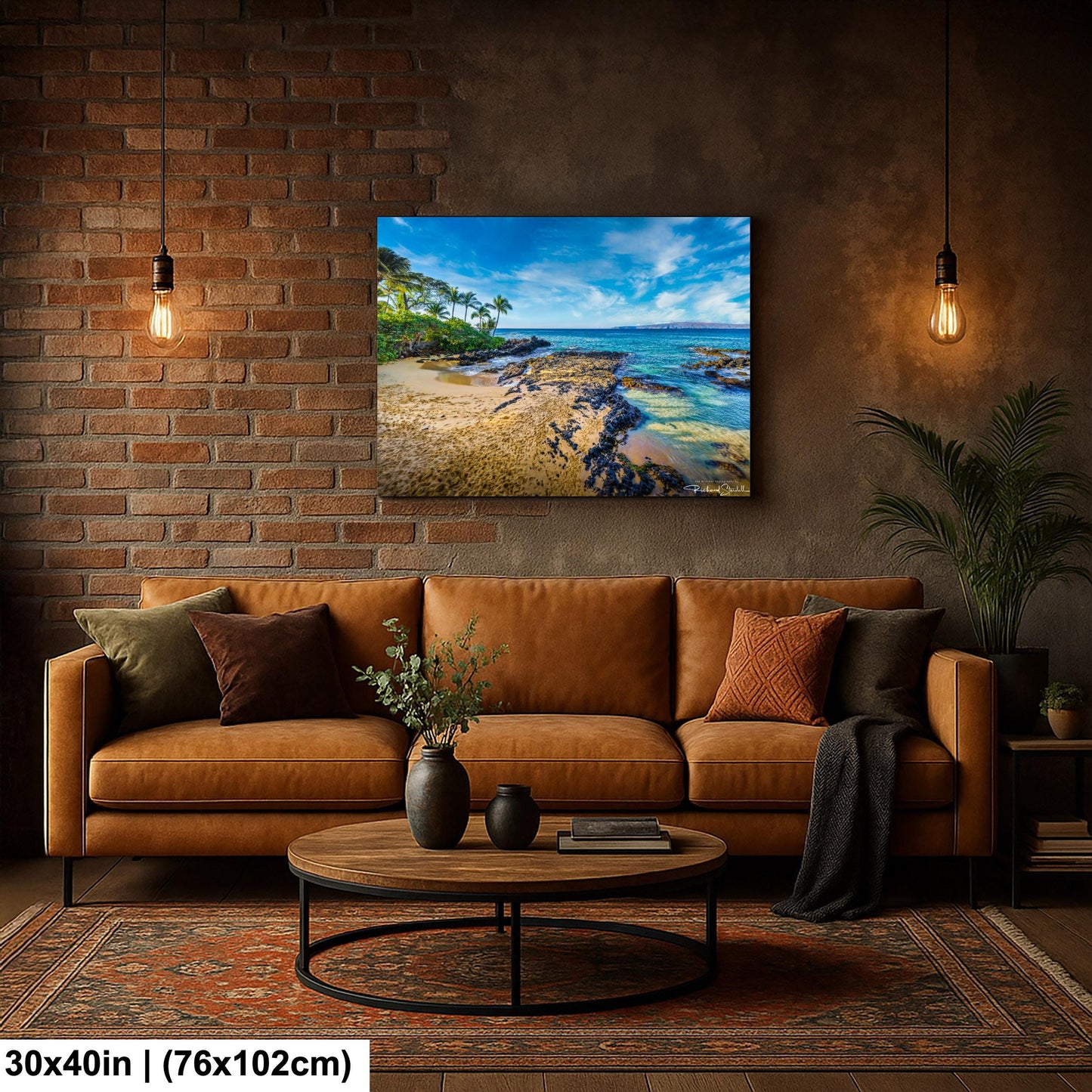 Maui Secret Beach Print - Sunrise Ocean Decor on Premium Photo Paper