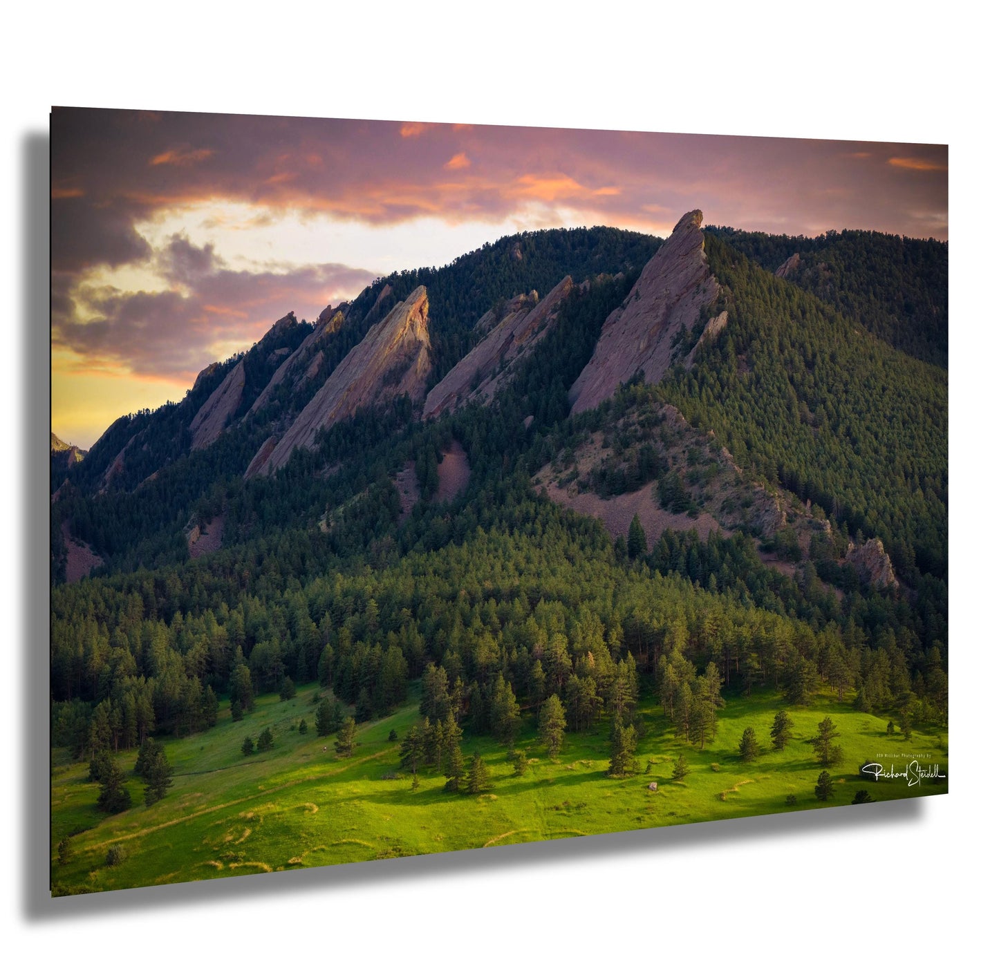 Boulder Flatirons Sunset - Colorado Wall Art | Mountain Sunset Print Canvas
