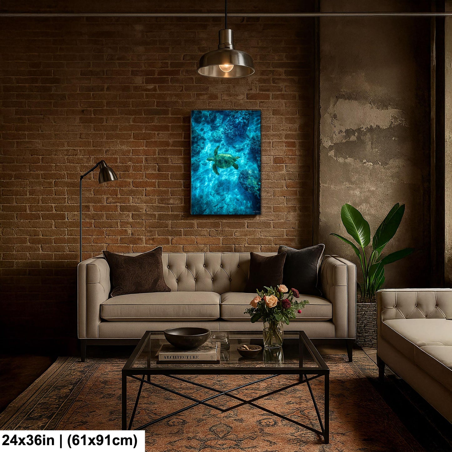 Sea Turtle Wall Art: Maui Ocean View - Tropical Coastal Decor