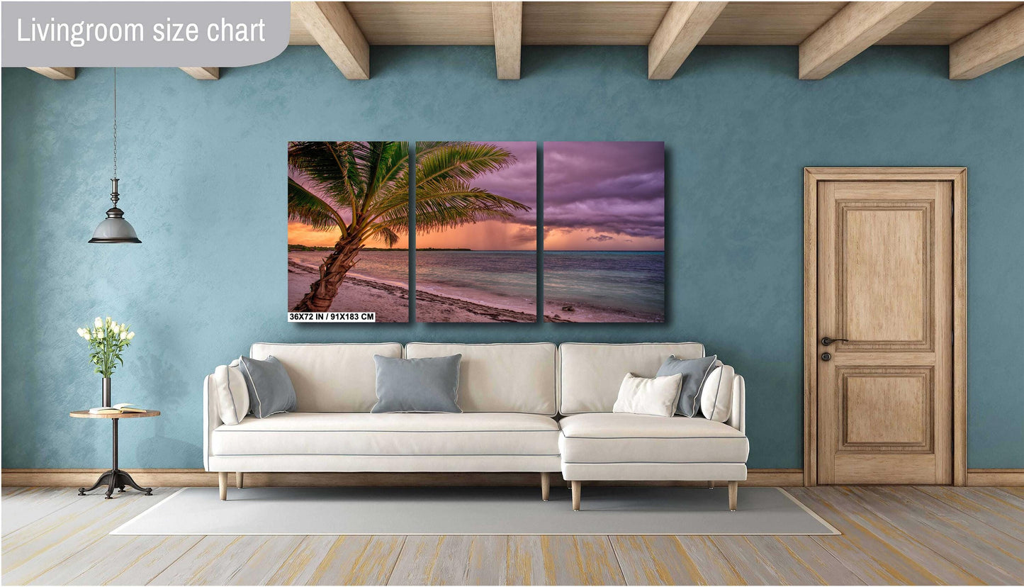 Tulum Tropical Wall Art – Vibrant Beach Scene Canvas & Aluminum Metal Print