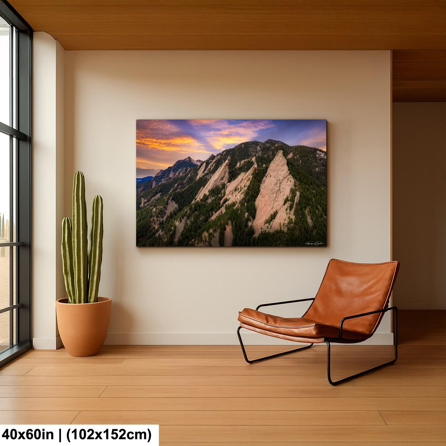 Boulder Flatirons Sunset Print: Colorado Mountain Wall Art (Canvas or Acrylic)