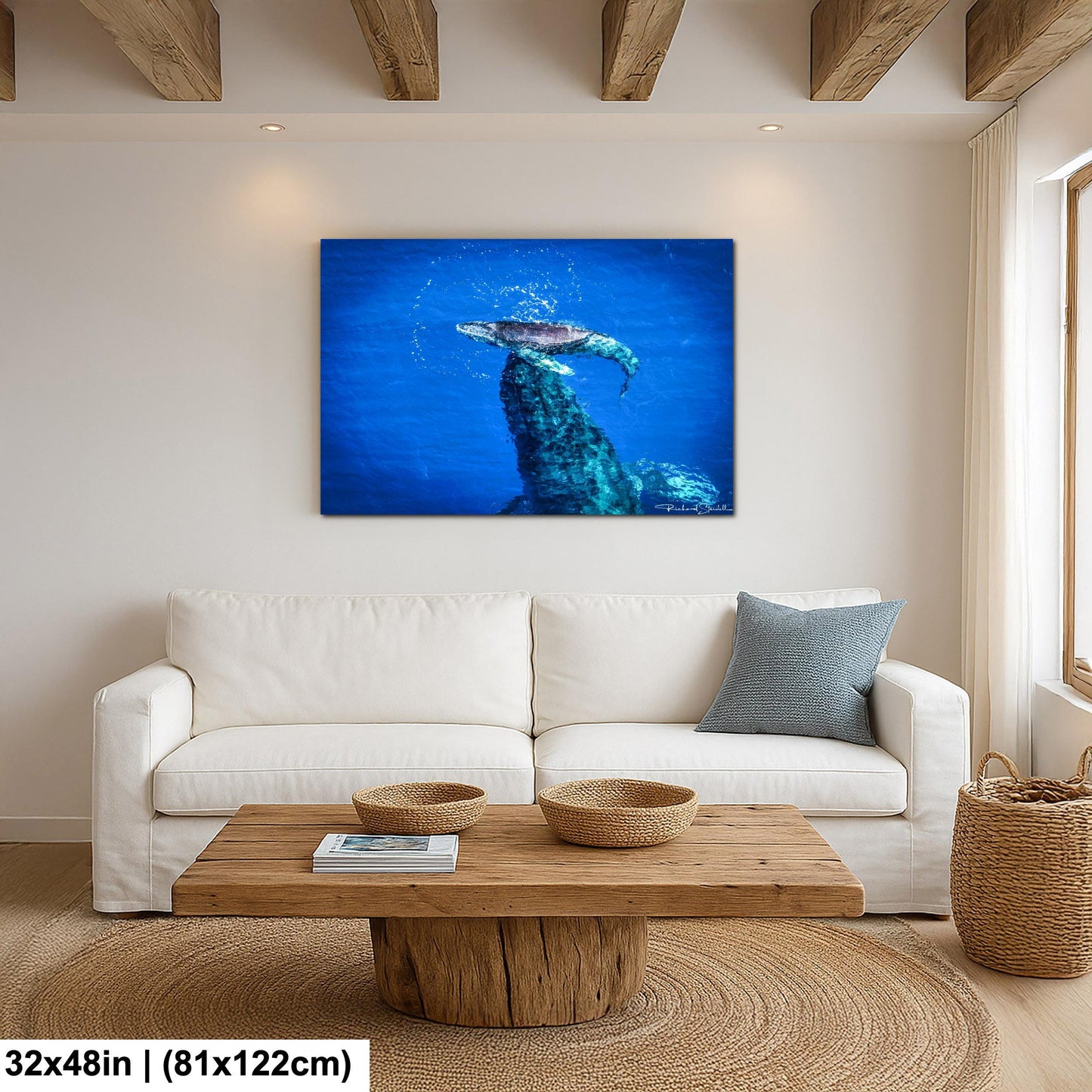 Humpback Whale Wall Art, Ocean Animal Print (Canvas, Metal, or Acrylic)