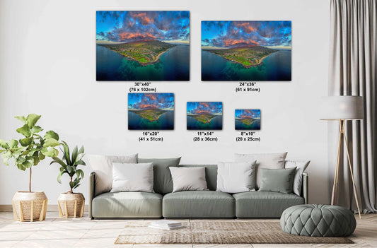Maui Sunset Photo - Vibrant Ocean Sunset on South Kihei Print | Wailea Wall Art