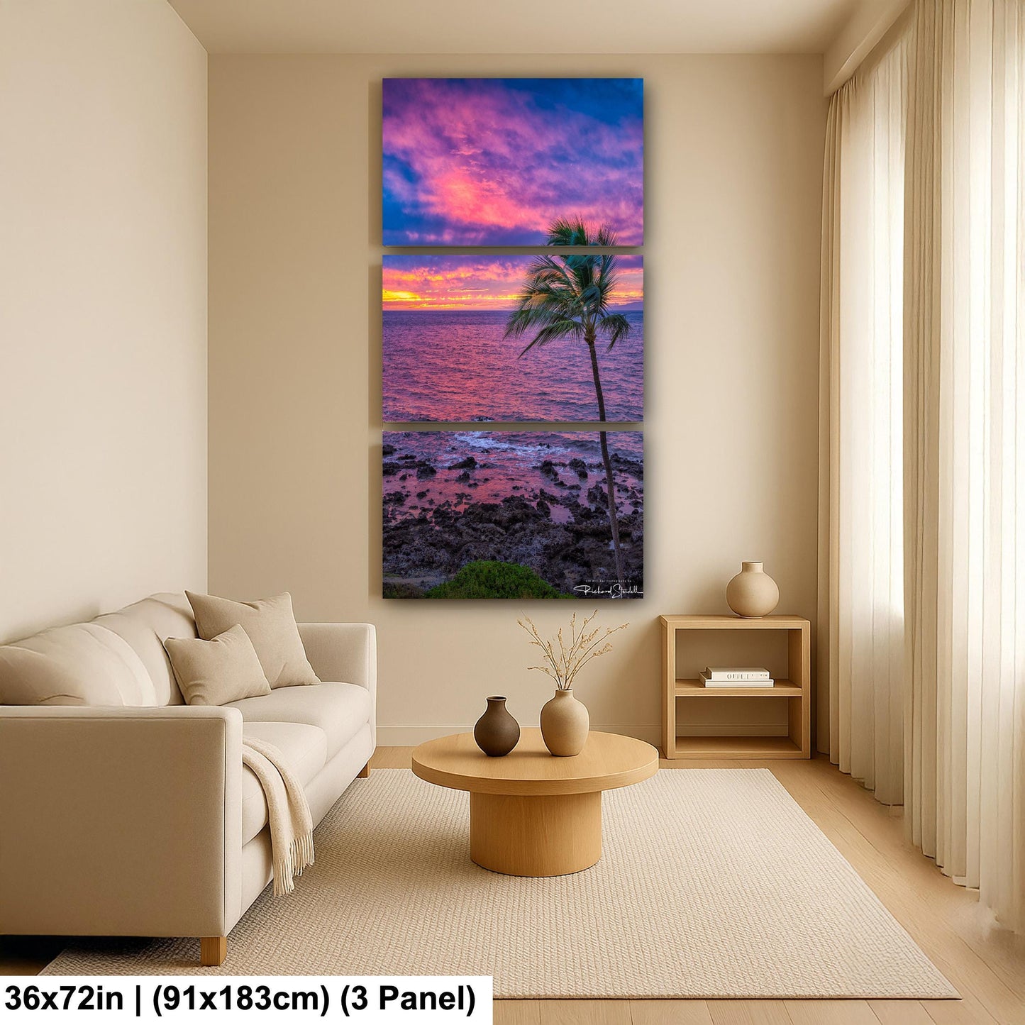 Maui Sunset Wall Art - Tropical Palm Tree Landscape
