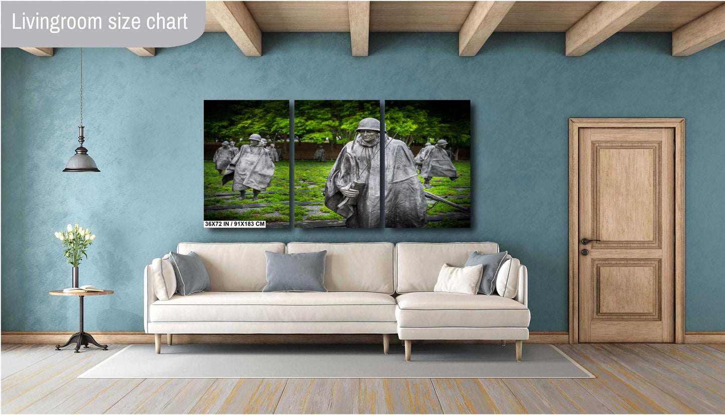 Korean War Veterans Memorial Military Wall Decor – Ready to Hang Canvas Art
