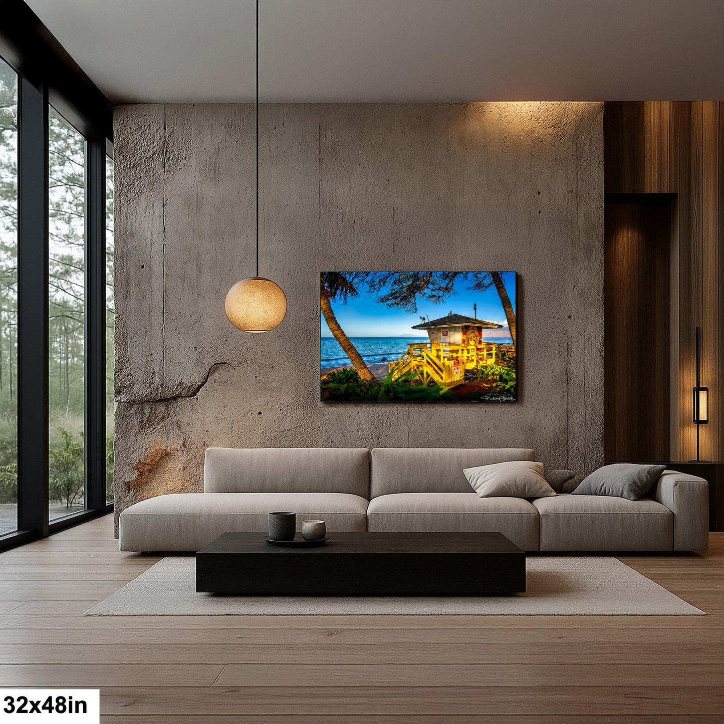 Maui Lifeguard Post Wall Art - Tropical Coastal Print | Ready to Hang Canvas