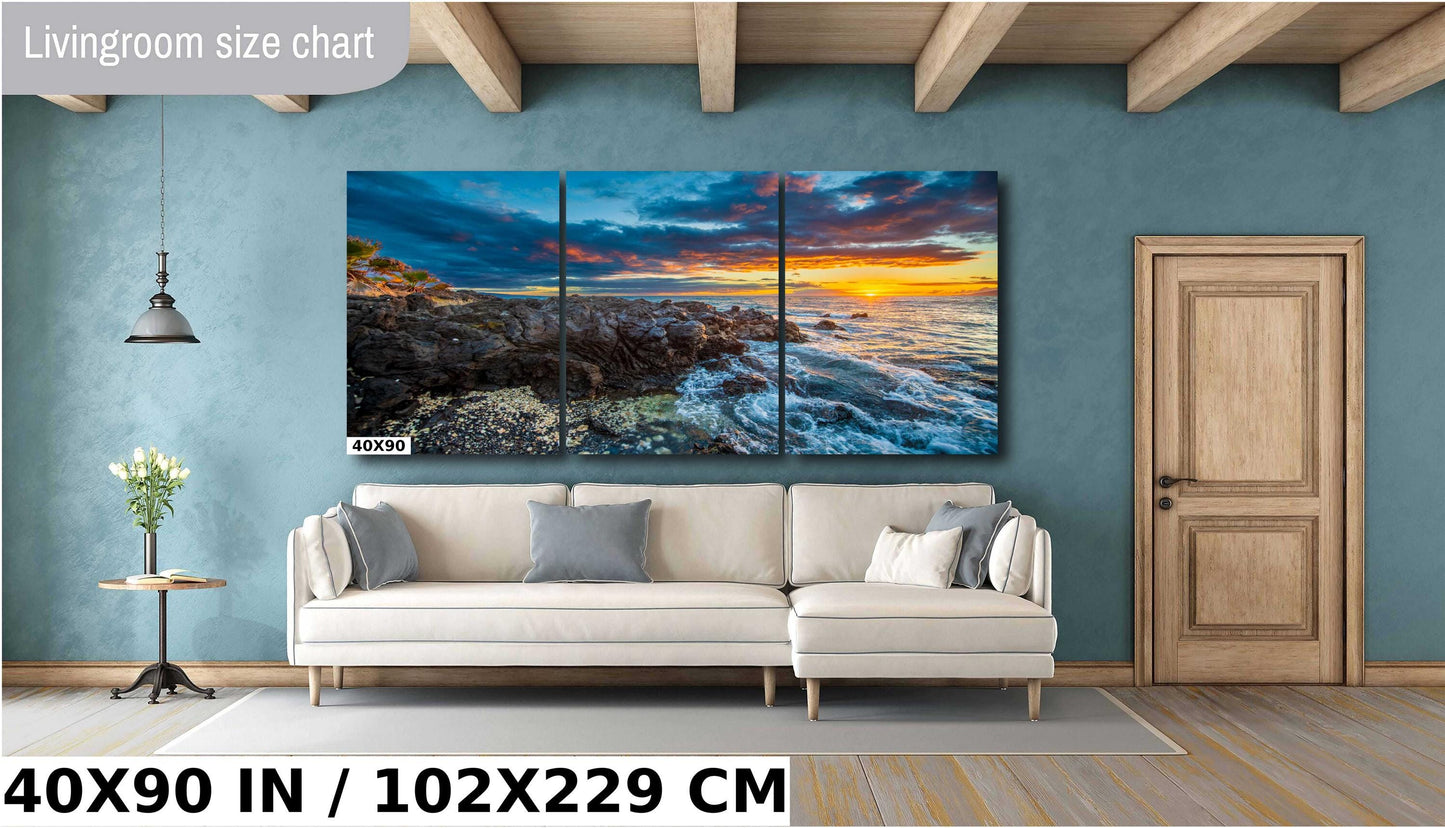 Maui Sunset Canvas Print - Vibrant Tropical Sunset | Ready To Hang Wall Decor