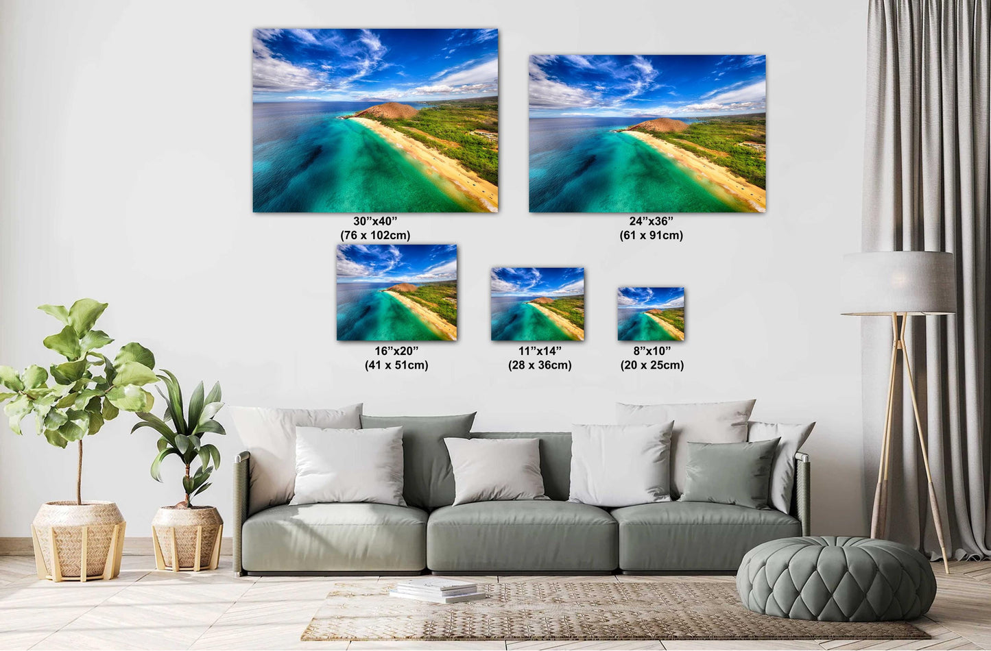 Maui Wall Art - Big Beach Canvas & Metal Wall Decor | Tropical Landscape Print