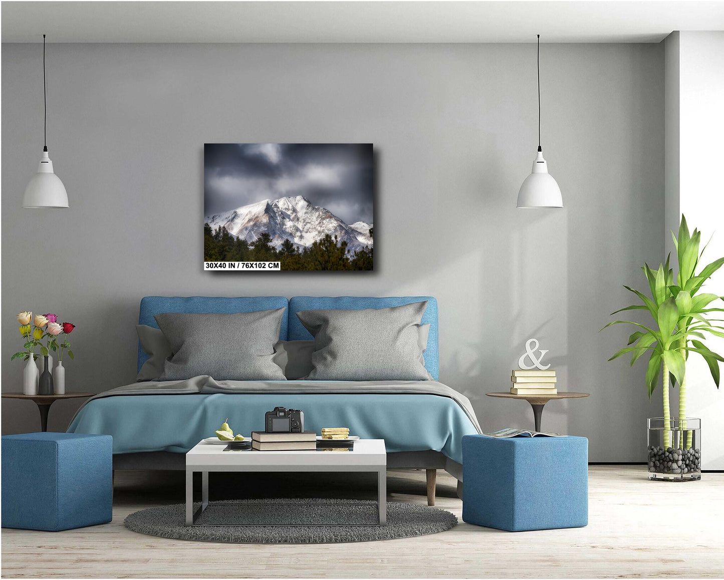 Rocky Mountain Wall Art – Winter Mountain Landscape Print on Premium Photo Paper