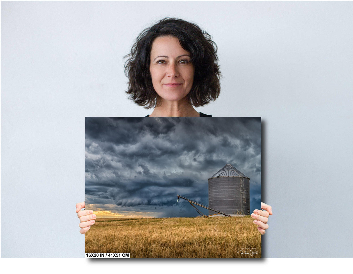 Farm Silo Wall Art | Rustic Country Decor - Grain Bin Landscape Print