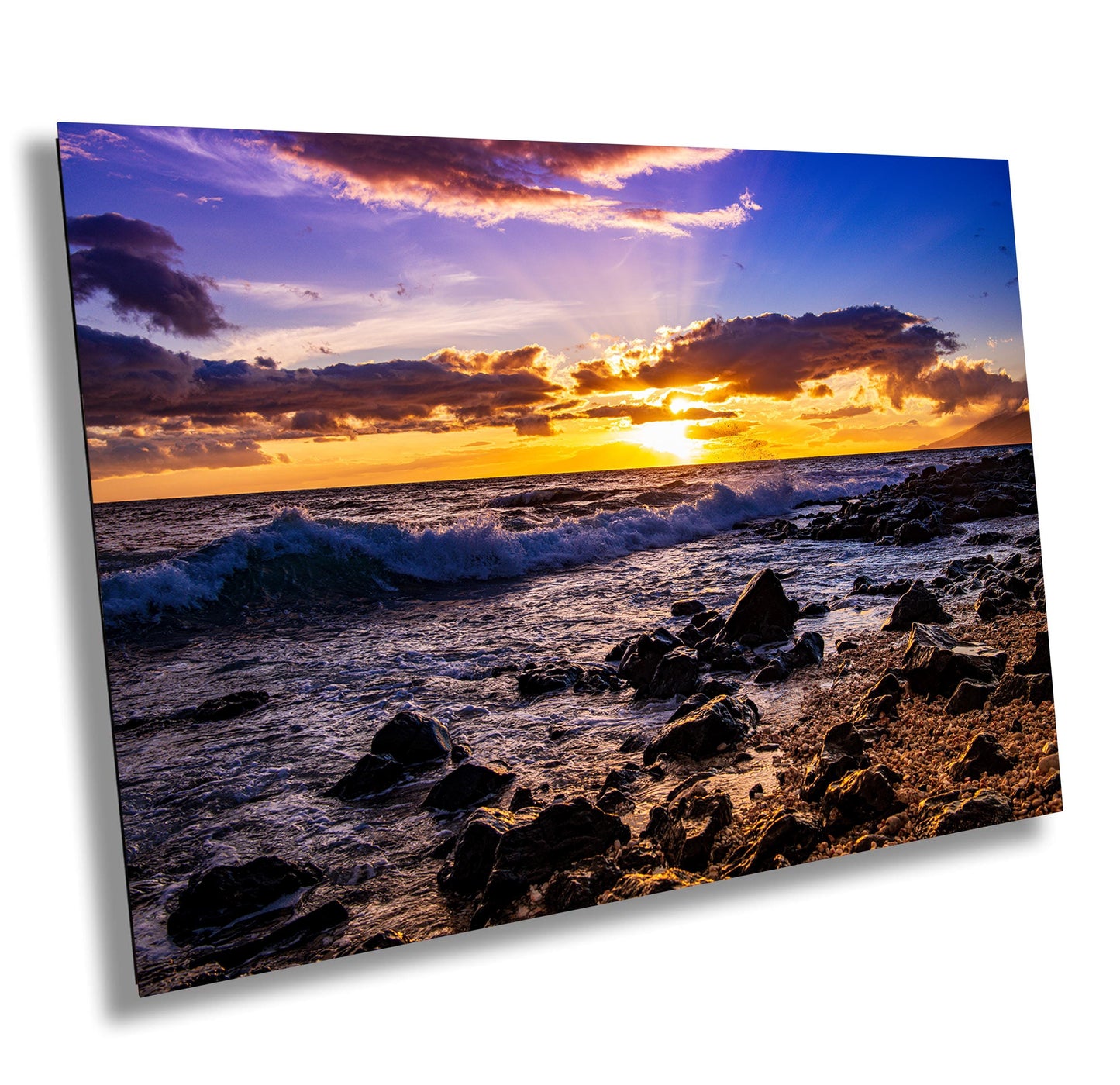 Maui Sunset Wall Art Print, Tropical Beach Landscape Décor for Living Room & Bedroom