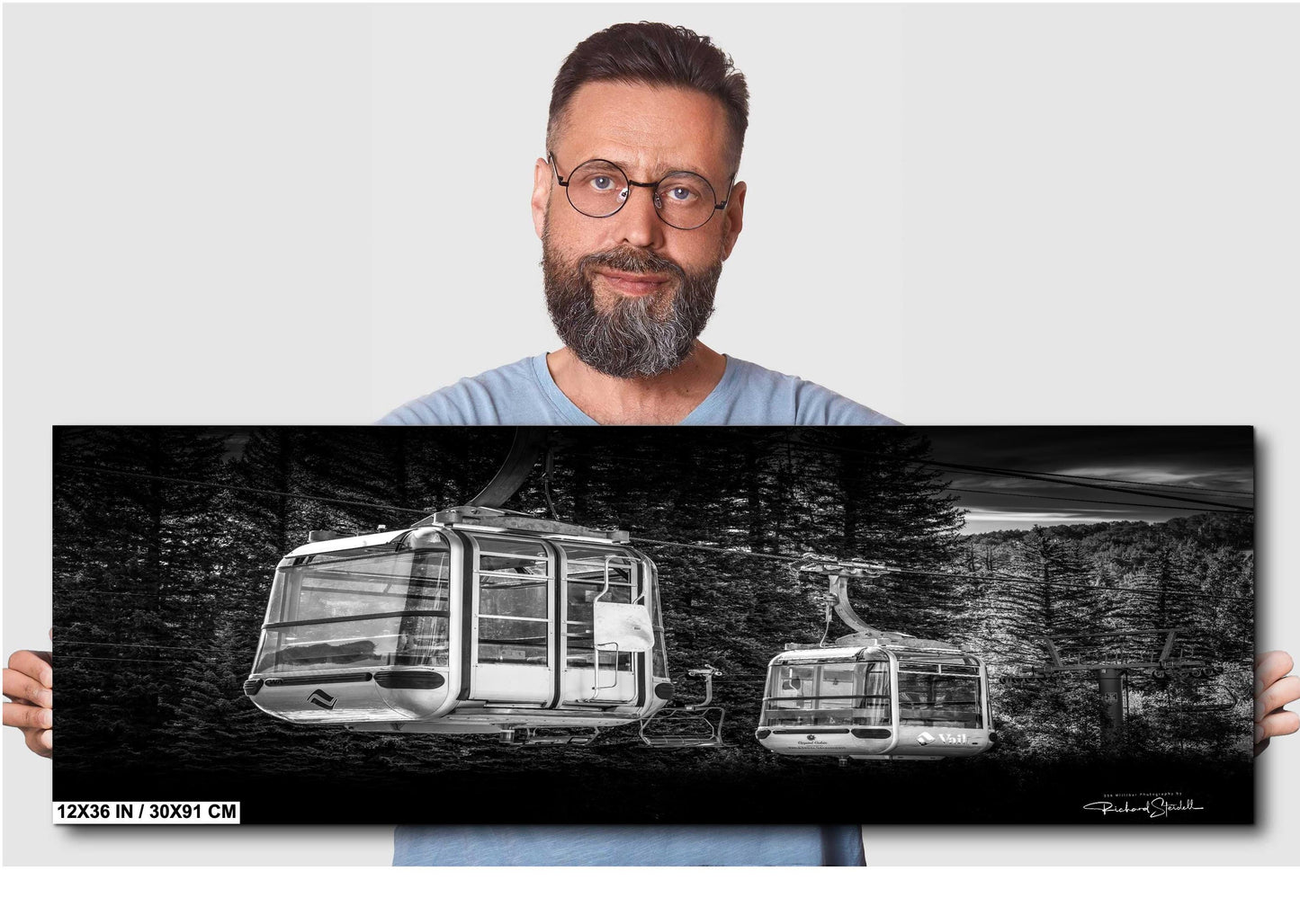 Vail Ski Lift Art – Black and White Print | Canvas, Metal & Acrylic Wall Decor