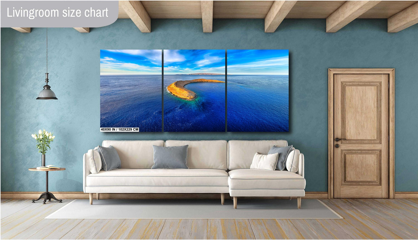 Molokini Crater Art Print - Vibrant Tropical Ocean Print | Maui Island Wall Decor