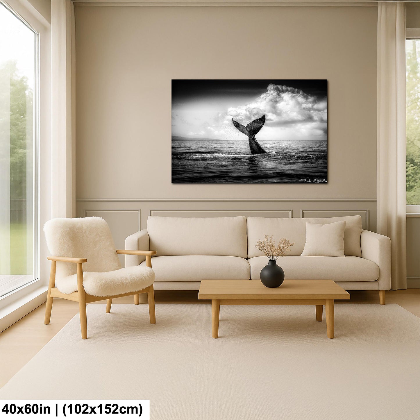 Humpback Whale Wall Art – Ocean Photo Print | Ready to Hang Canvas Decor