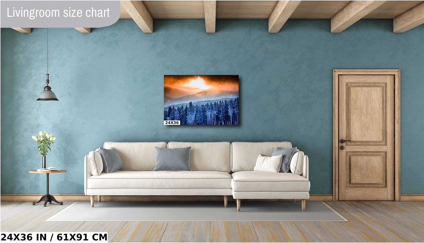 Mountain Sunrise Wall Art - Scenic Nature Landscape Decor | Ready to Hang Canvas