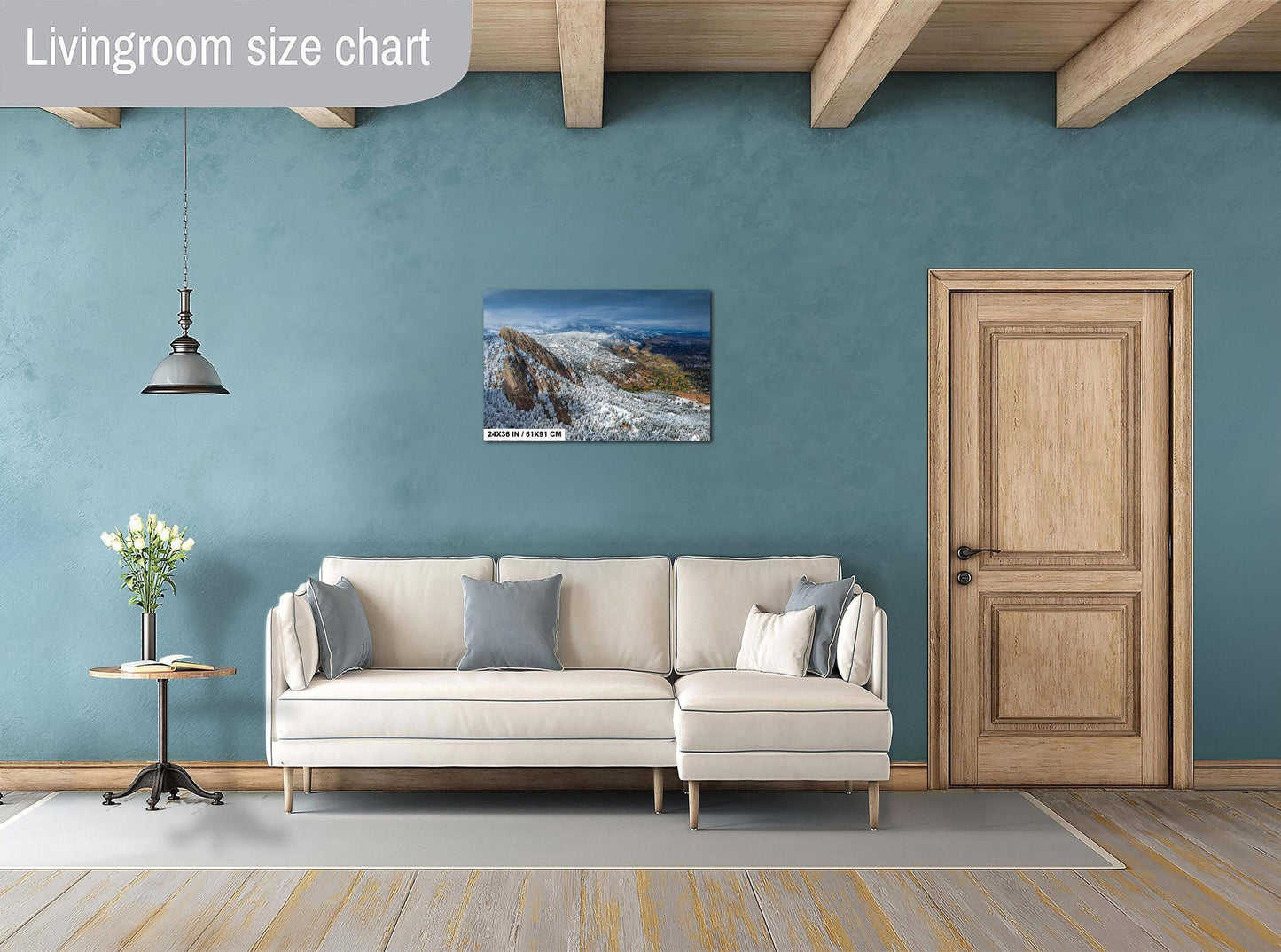 Boulder Flatirons Wall Art – Colorado Mountain Decor | Rustic Cabin Print