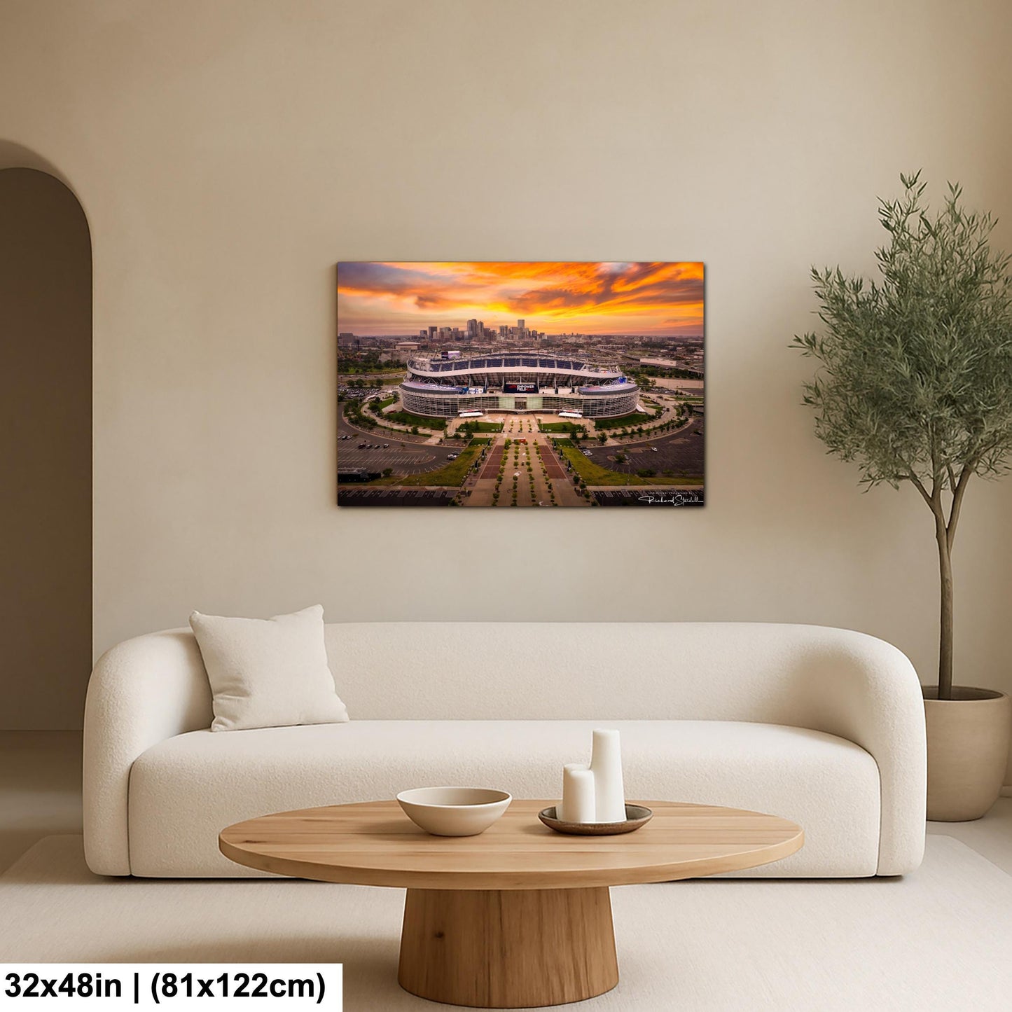 Denver Broncos Wall Art – Mile High Stadium Poster | Sunset Cityscape Print