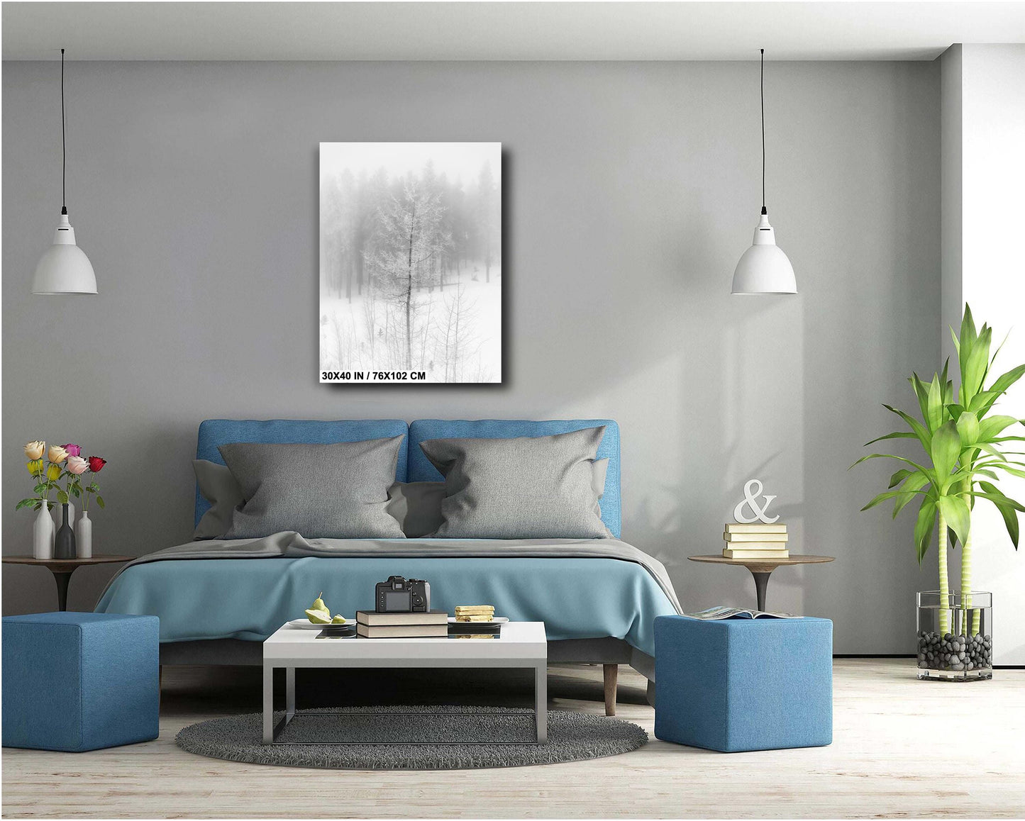 Winter Landscape Decor – Cozy Cabin Snowy Scene Print | Rustic Seasonal Wall Art