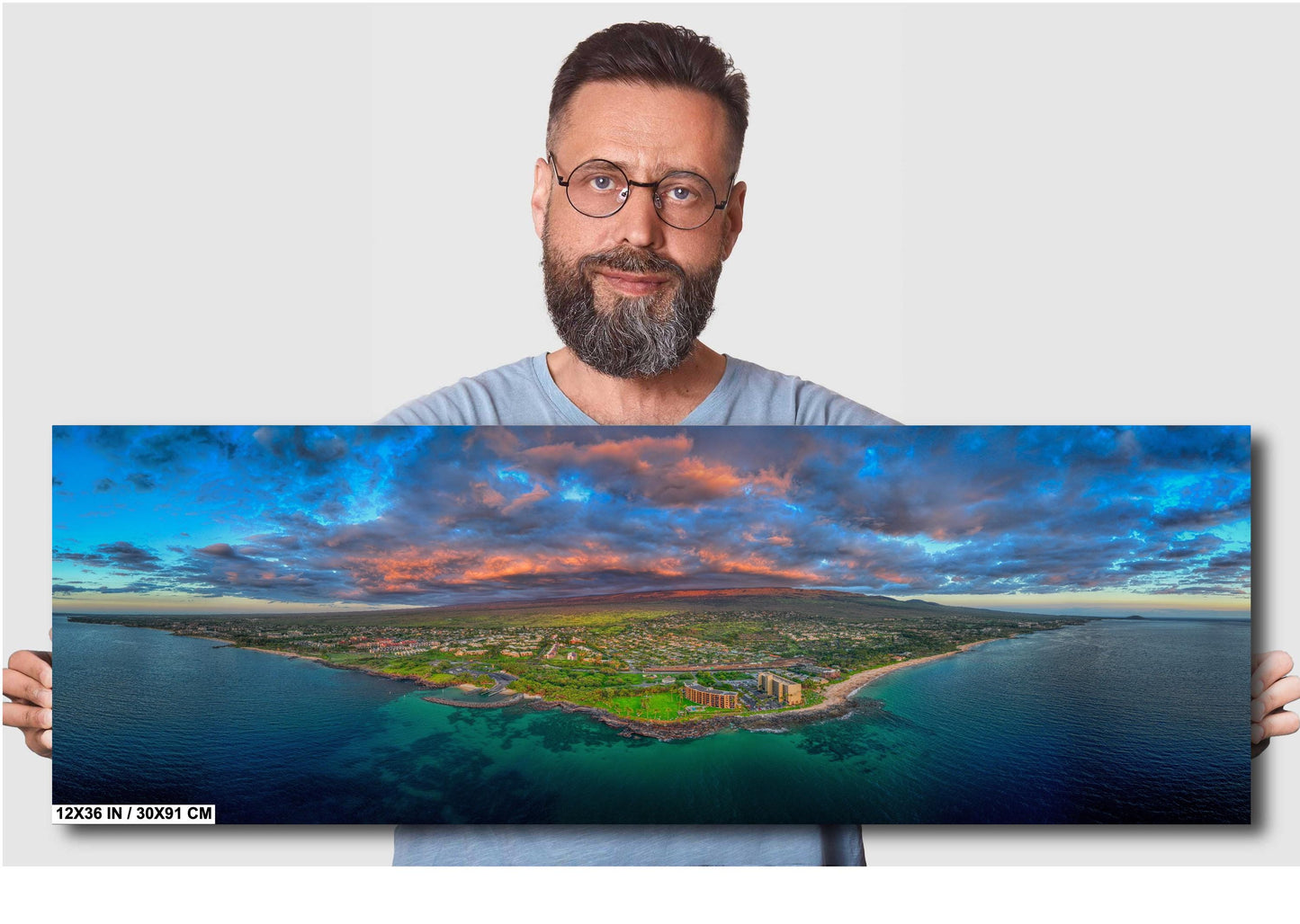 Maui Sunset Photo - Vibrant Ocean Sunset on South Kihei Print | Wailea Wall Art