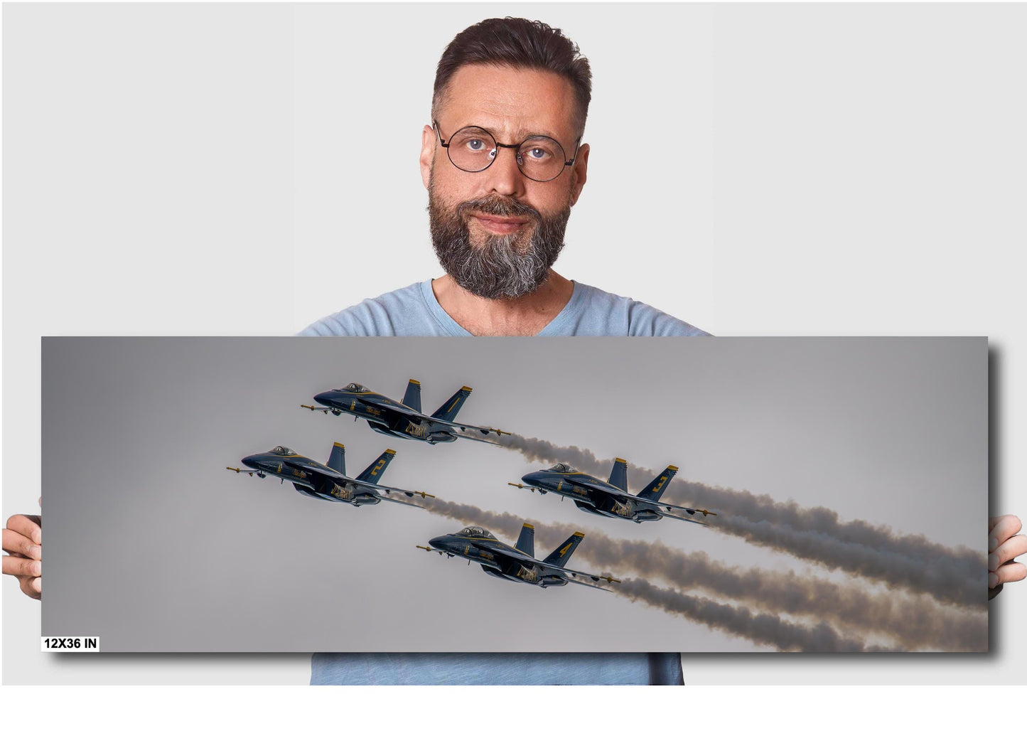 Blue Angels Print - Navy Flight Squadron Canvas Wall Art | Aviation Collector Gift