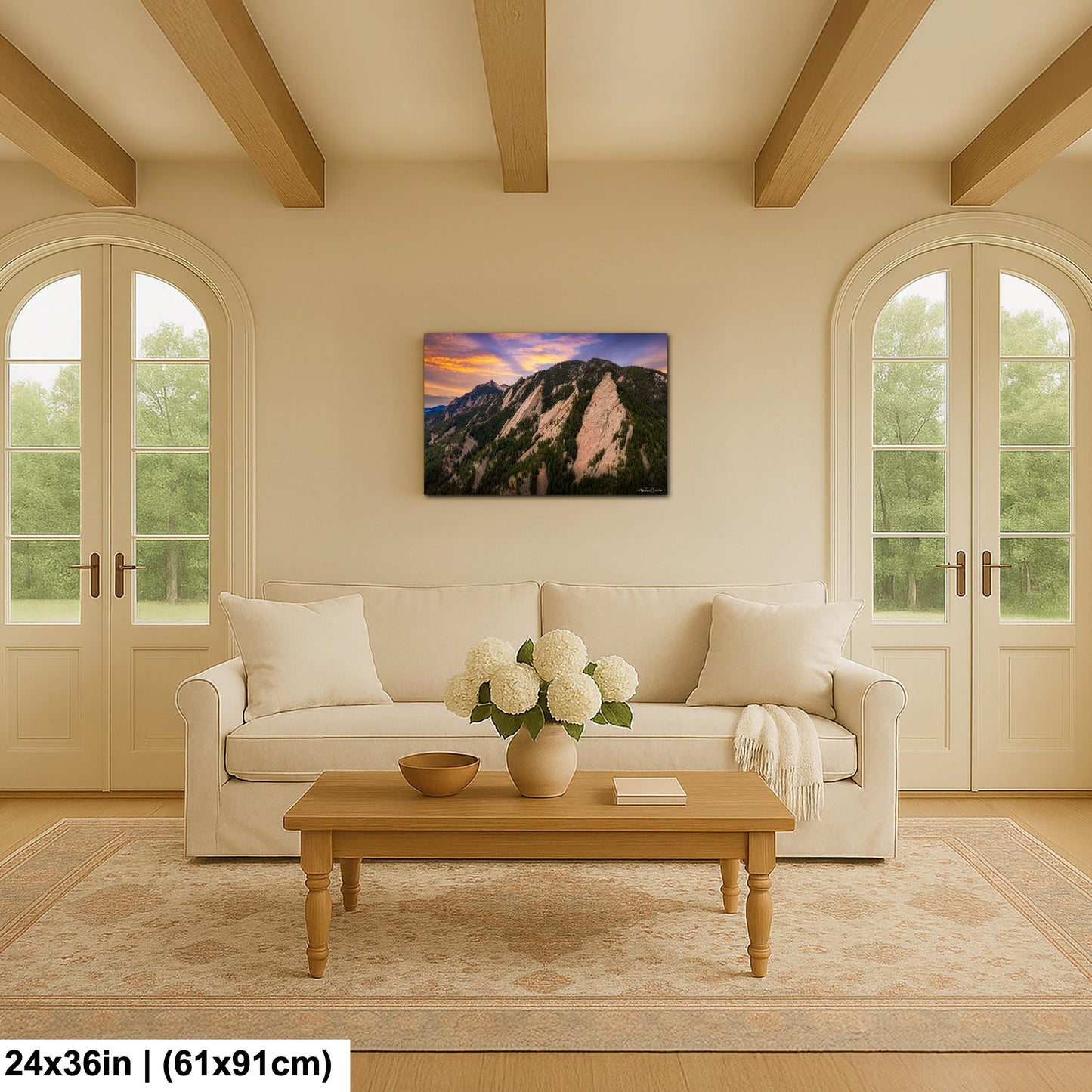 Boulder Flatirons Sunset Print: Colorado Mountain Wall Art (Canvas or Acrylic)