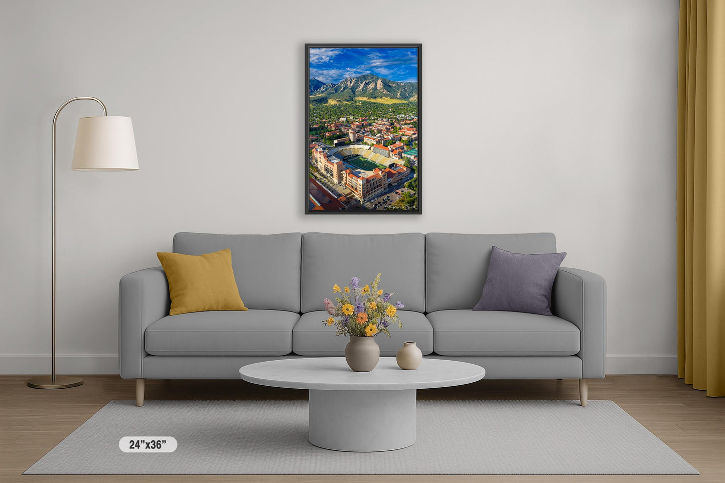 CU Boulder Wall Art - Folsom Field Print | Flatirons Landscape Art Canvas