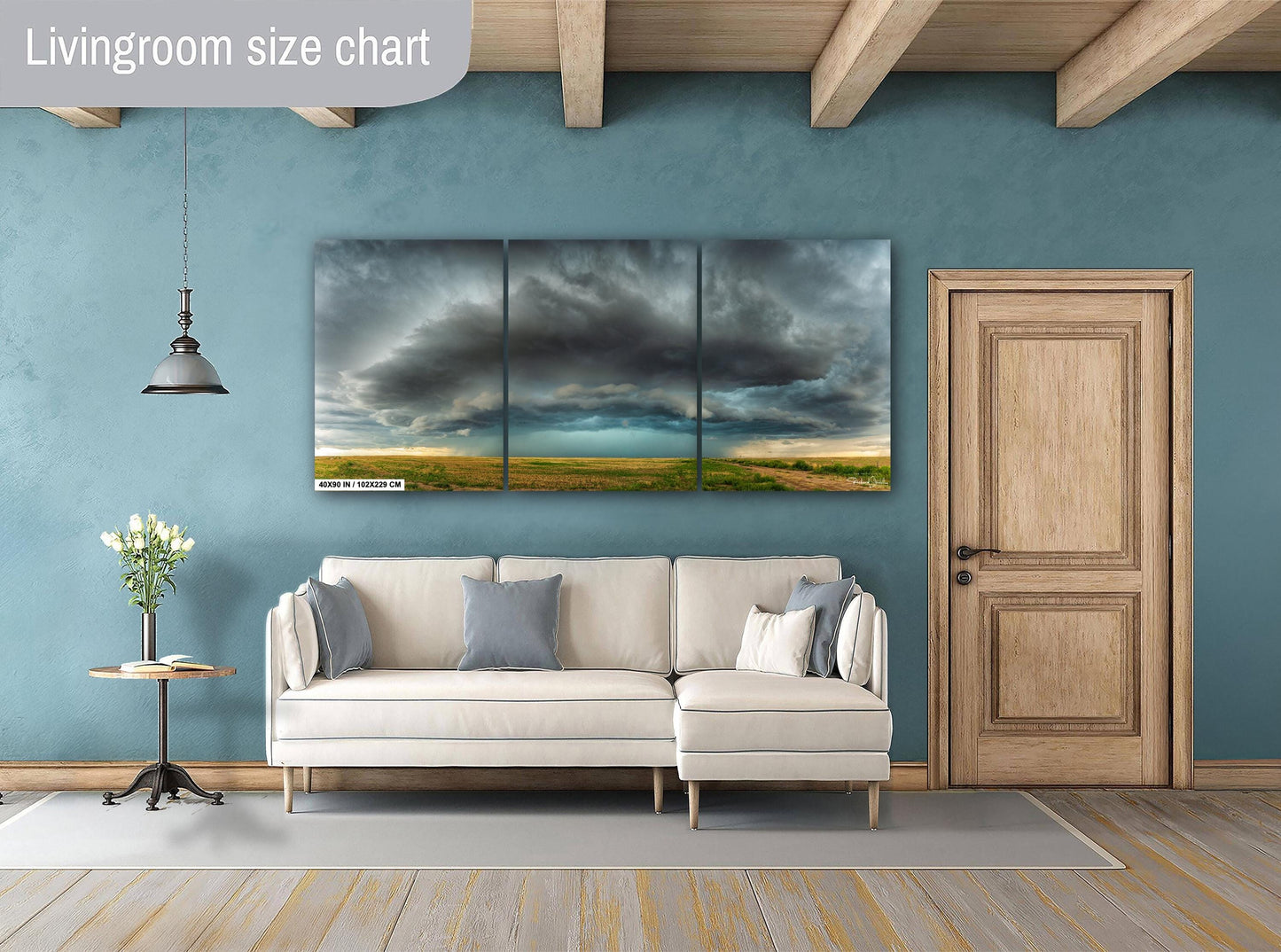 Supercell Storm Wall Art - Dramatic Storm Landscape Print | Ready To Hang Canvas