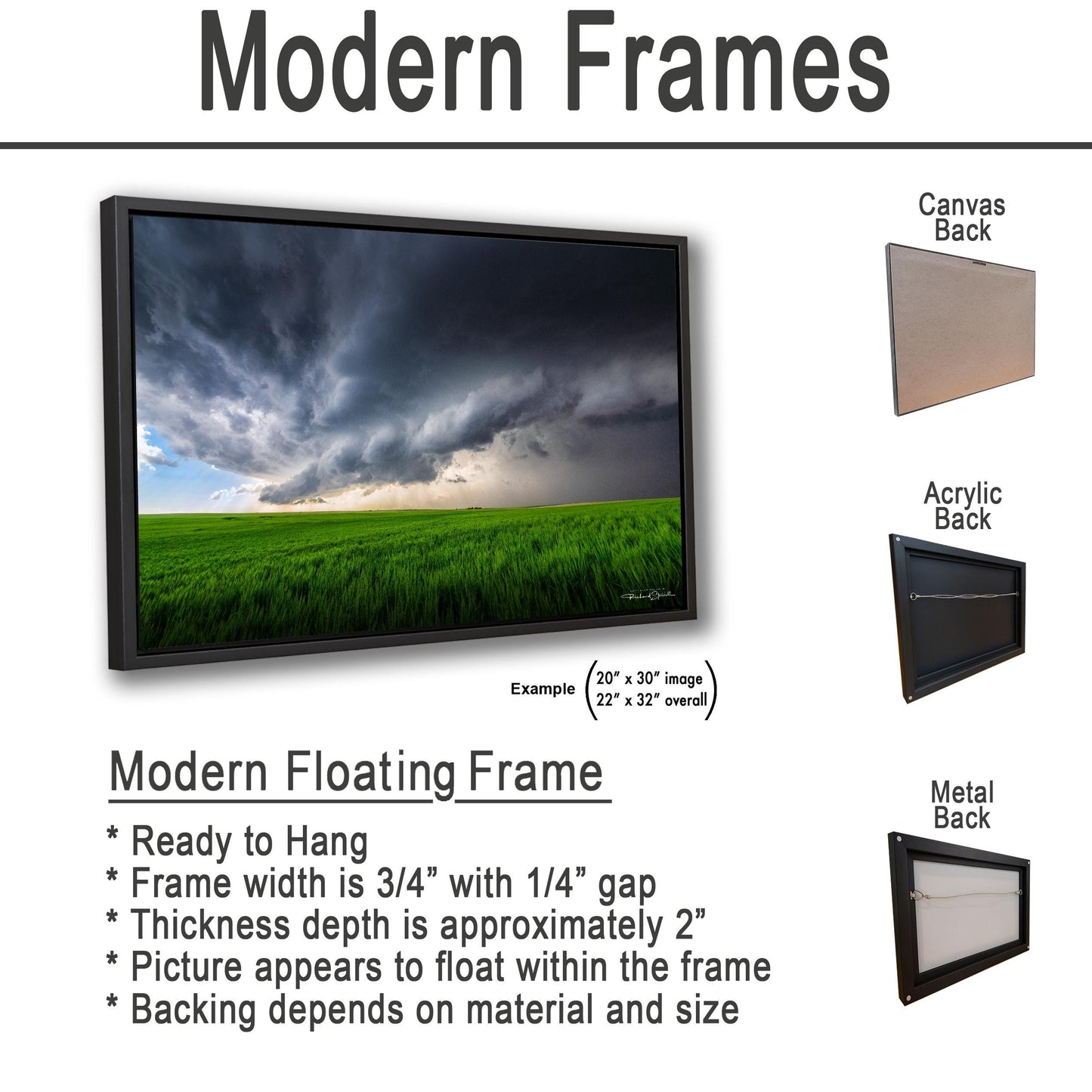 Supercell Storm Photo Print, Dramatic Clouds (Multiple Sizes)