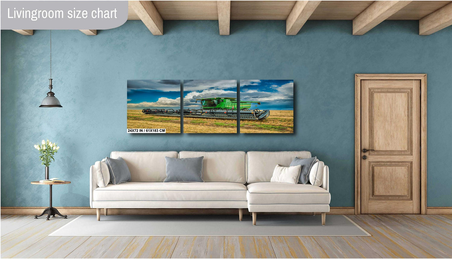 John Deere Tractor Wall Art - Dramatic Farm Landscape Photography Print | Rustic Country Decor