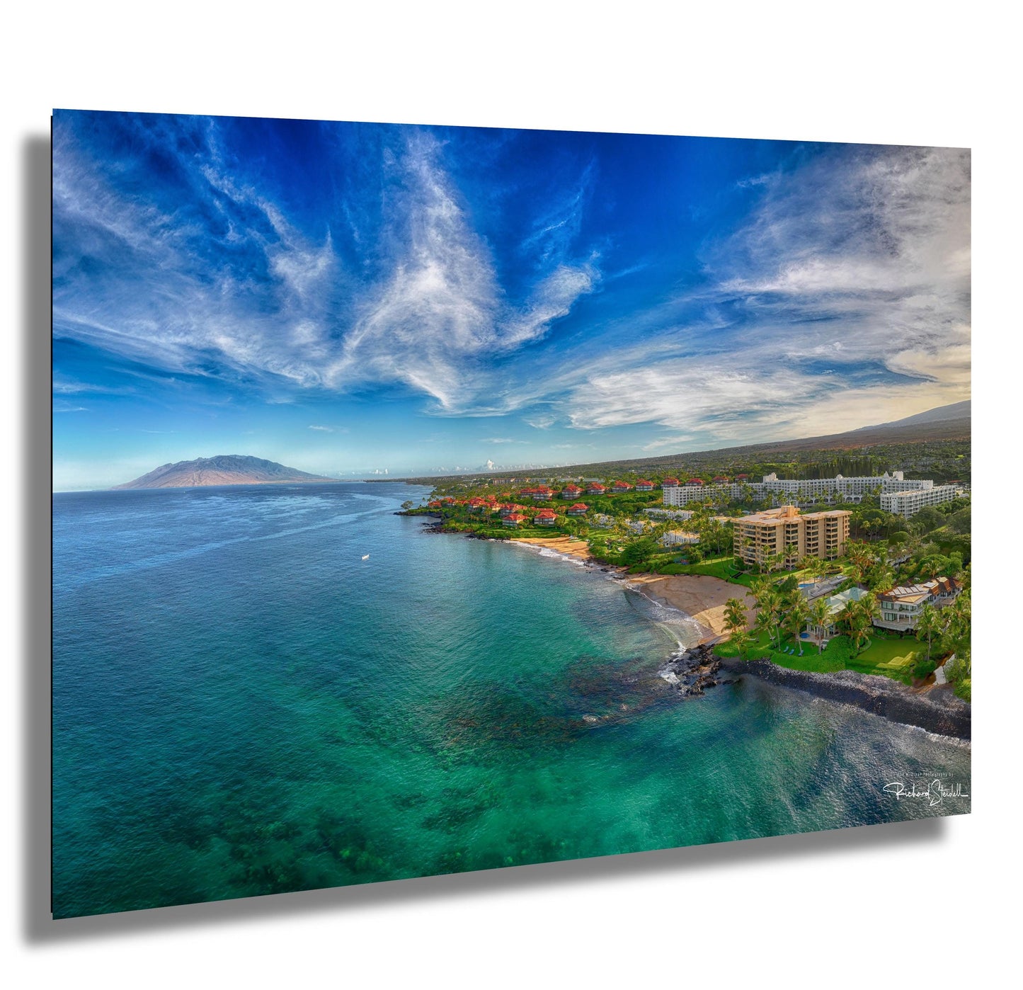 Maui Wall Art Metal Print – Wailea Photo Canvas | Tropical Palm Tree Wall Decor