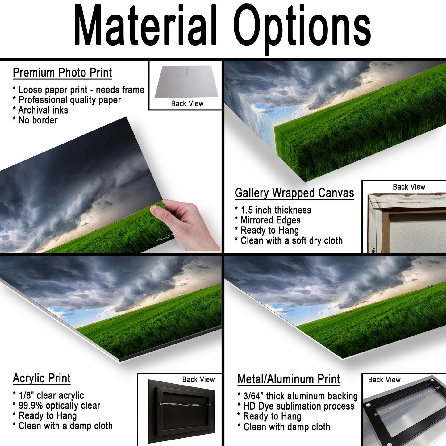Supercell Storm Photo Print, Dramatic Clouds (Multiple Sizes)