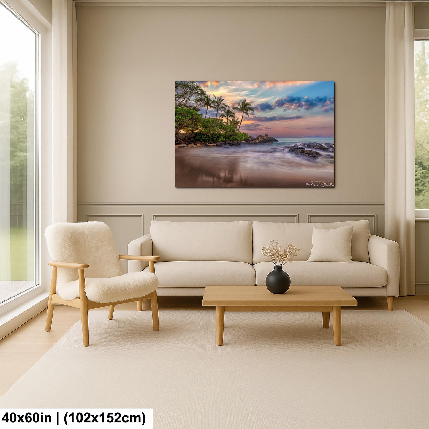 Maui Secret Beach Print - Sunrise Photo Print | Ocean Wall Decor, Hawaiian Beach Art