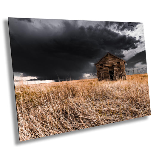Rustic Colorado Wall Art – Dramatic Stormy Sky Print With Abandoned Barn Photo