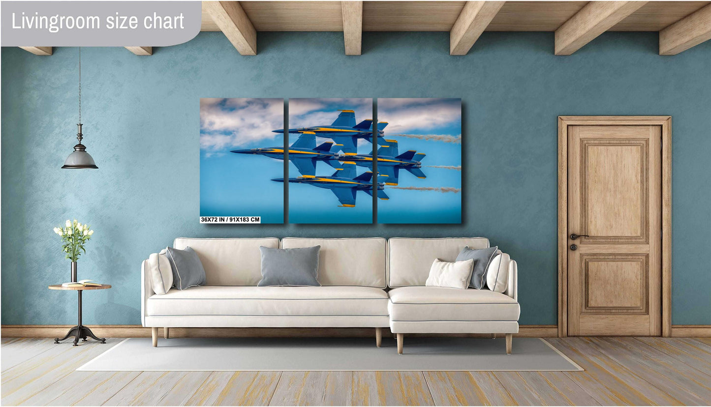 Blue Angels Wall Art – US Navy Fighter Jet Canvas, Acrylic & Metal Prints