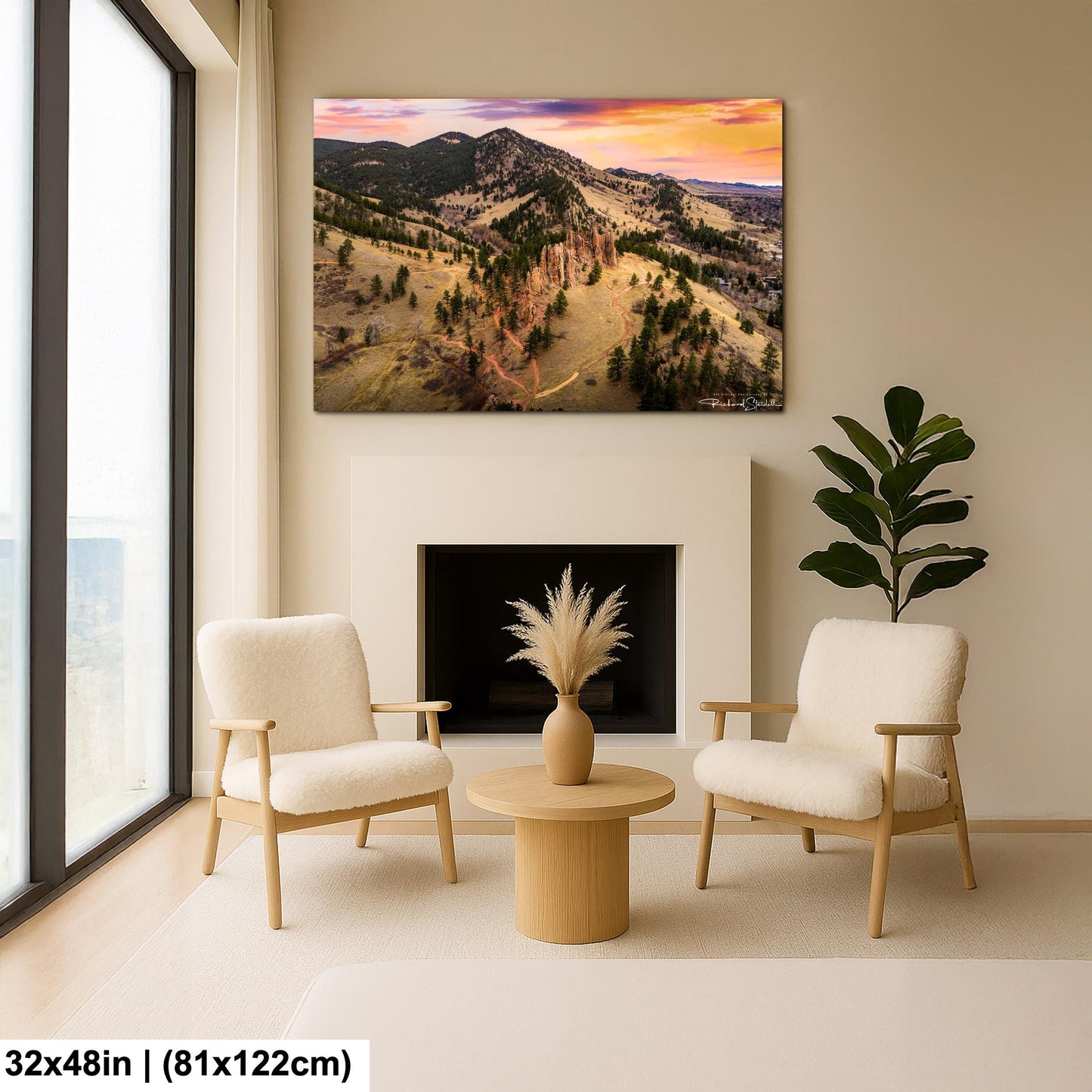 Boulder Sunrise Canvas - Mountain Wall Art | Ready to Hang Vivid Color Print