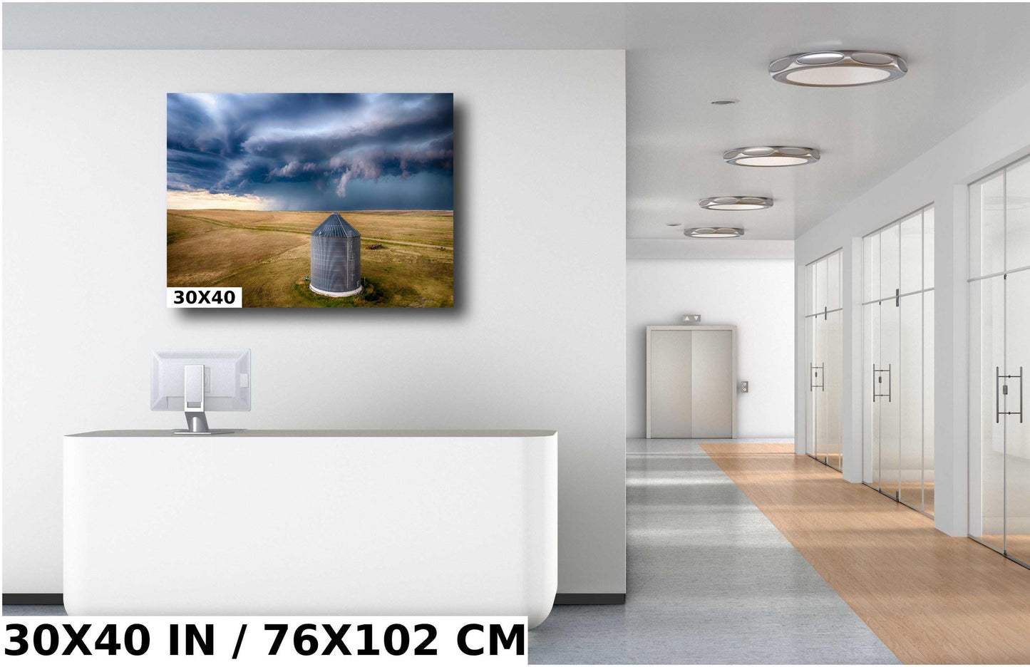 Storm Over Farm Print - Dramatic Landscape Art | Moody Sky Photography Canvas