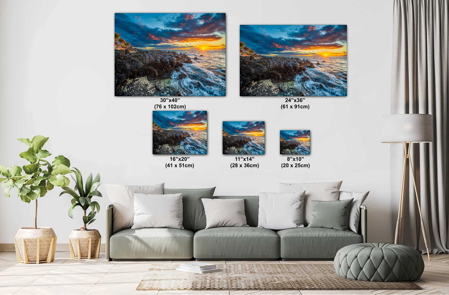 Maui Sunset Canvas Print - Vibrant Tropical Sunset | Ready To Hang Wall Decor