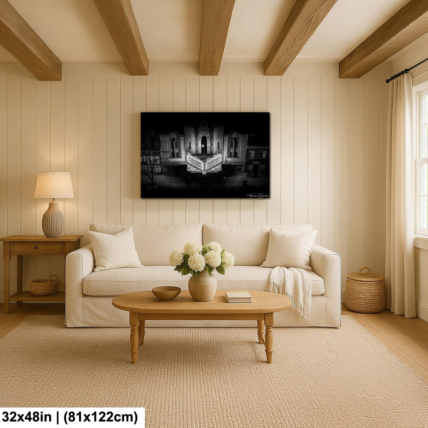 Boulder Theater Wall Art Canvas Acrylic (Ready to Hang, Black and White)