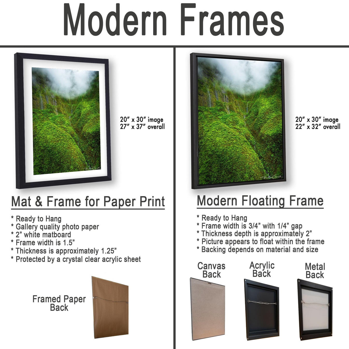 Hawaii Waterfall Wall Art: Tropical Hawaiian Jungle Landscape