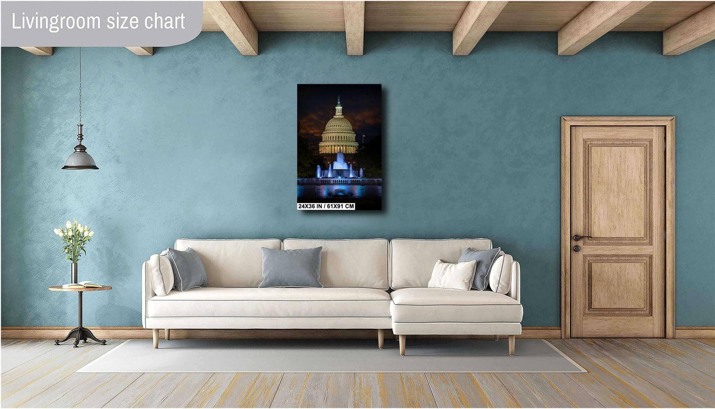 U.S. Capitol Wall Art - Premium Capitol Canvas Print | Washington DC Decor