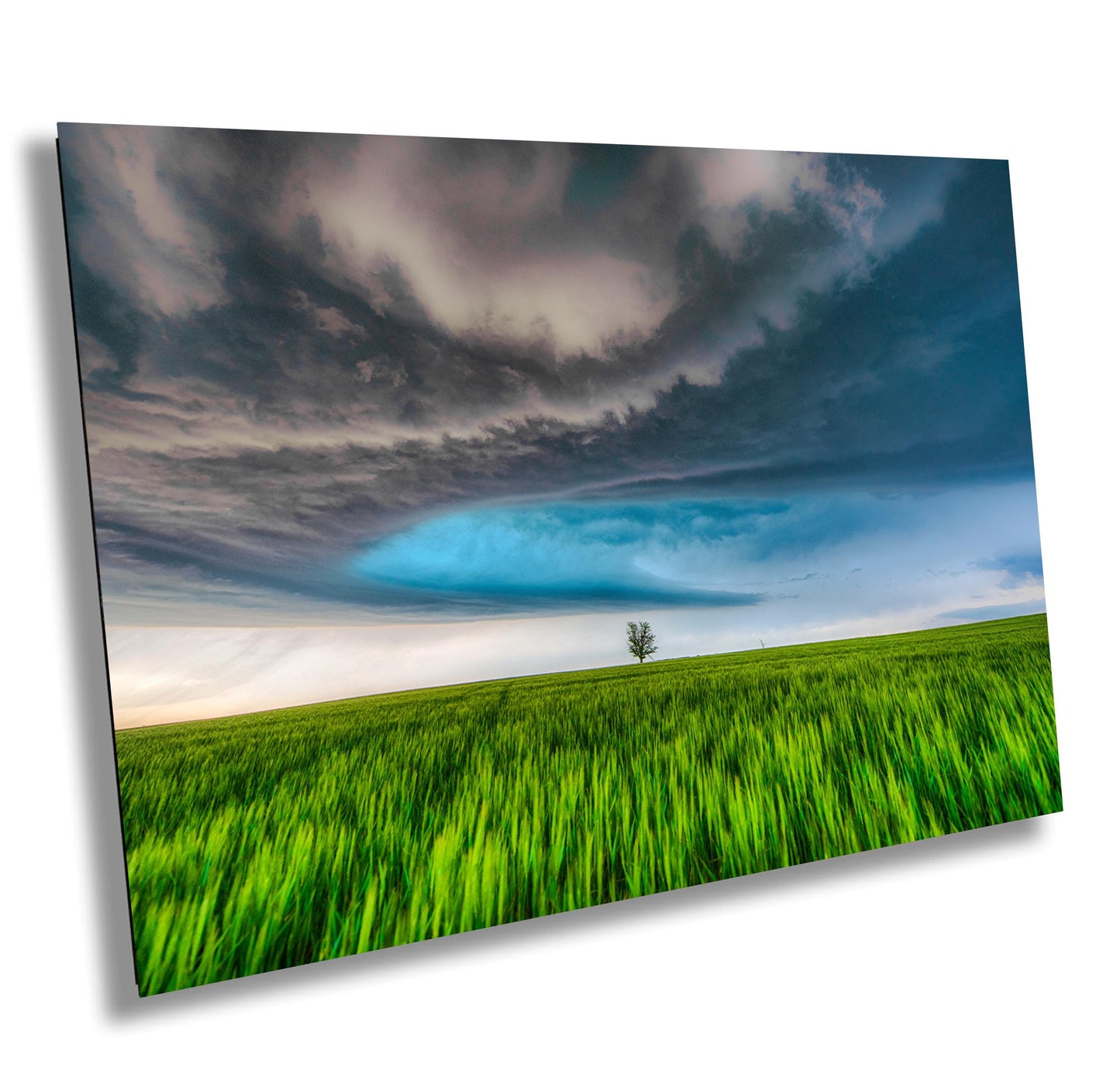 Stormy Supercell Wall Art – Dramatic Landscape Print With Lone Tree Artwork