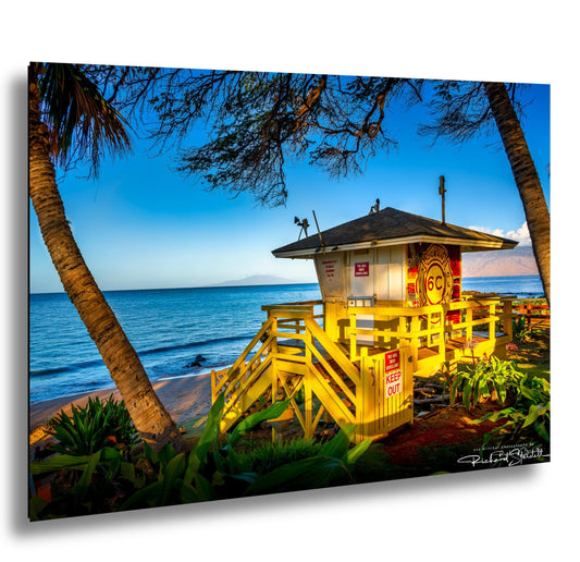 Maui Lifeguard Post Wall Art - Tropical Coastal Print | Ready to Hang Canvas