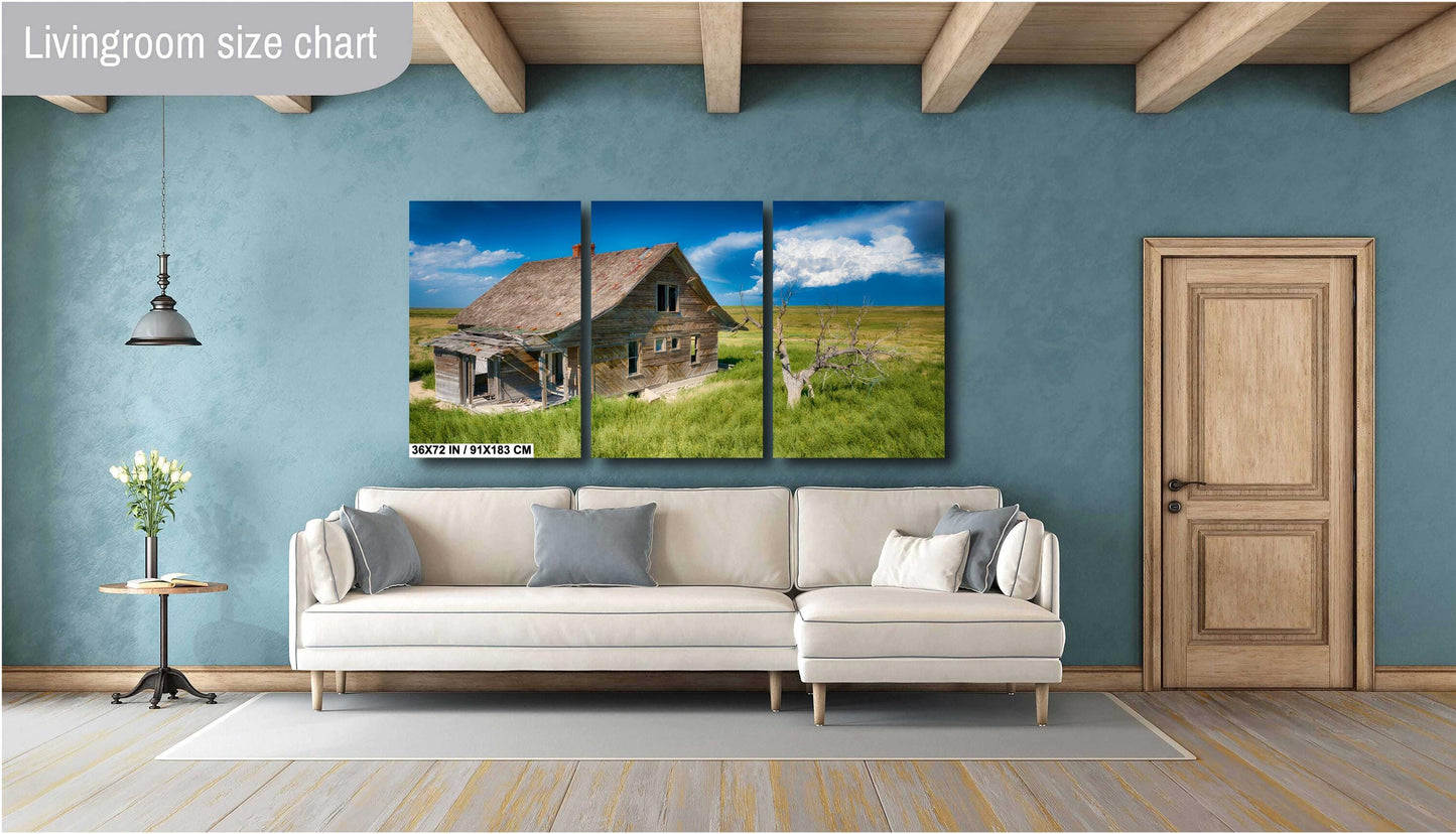 Abandoned Farmhouse Print - Rustic Barn Decor | Ready To Hang Canvas Wall Art